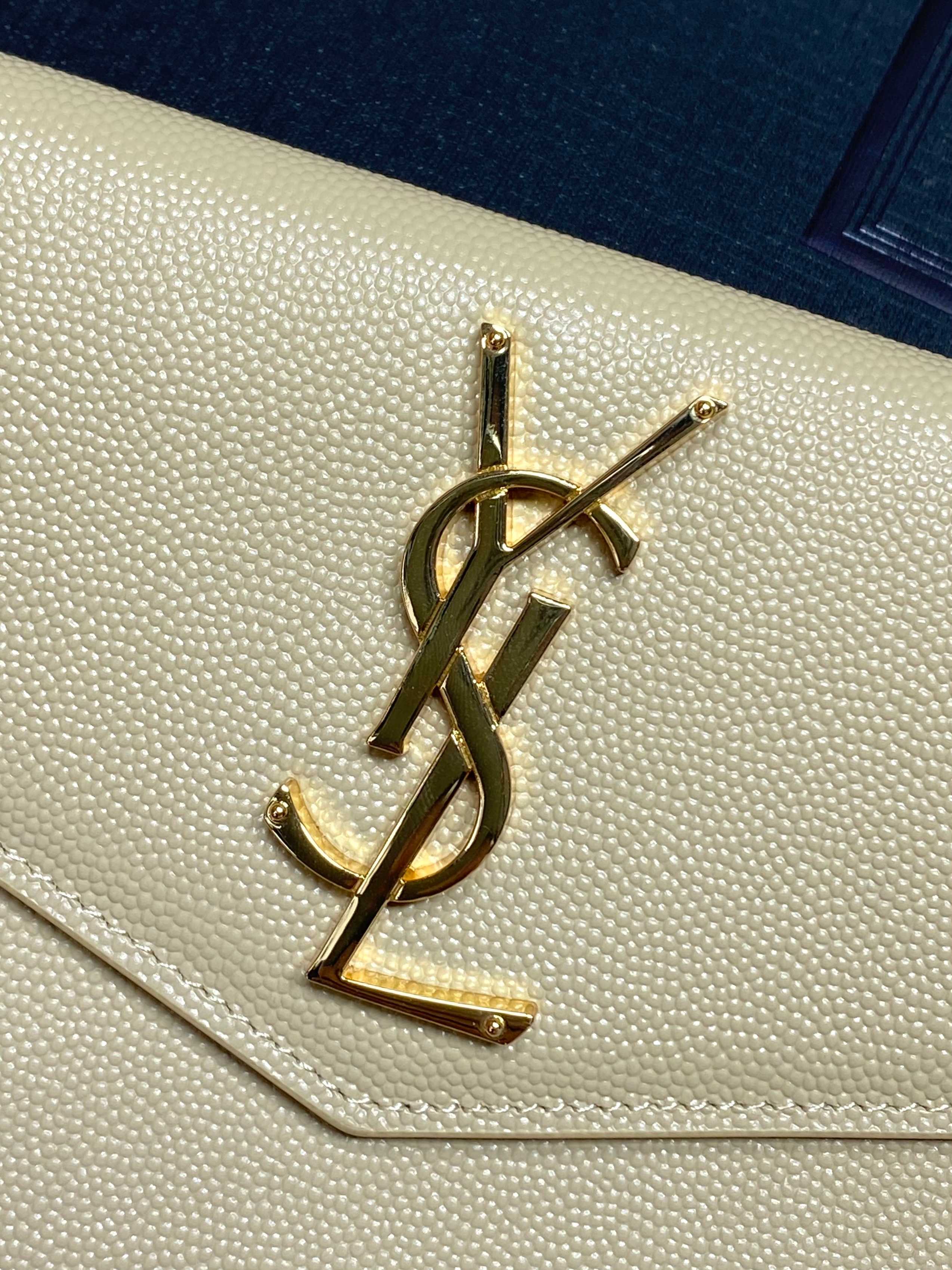 YSL Style Beige Leather Clutch Bags detail image 8 from source 770846