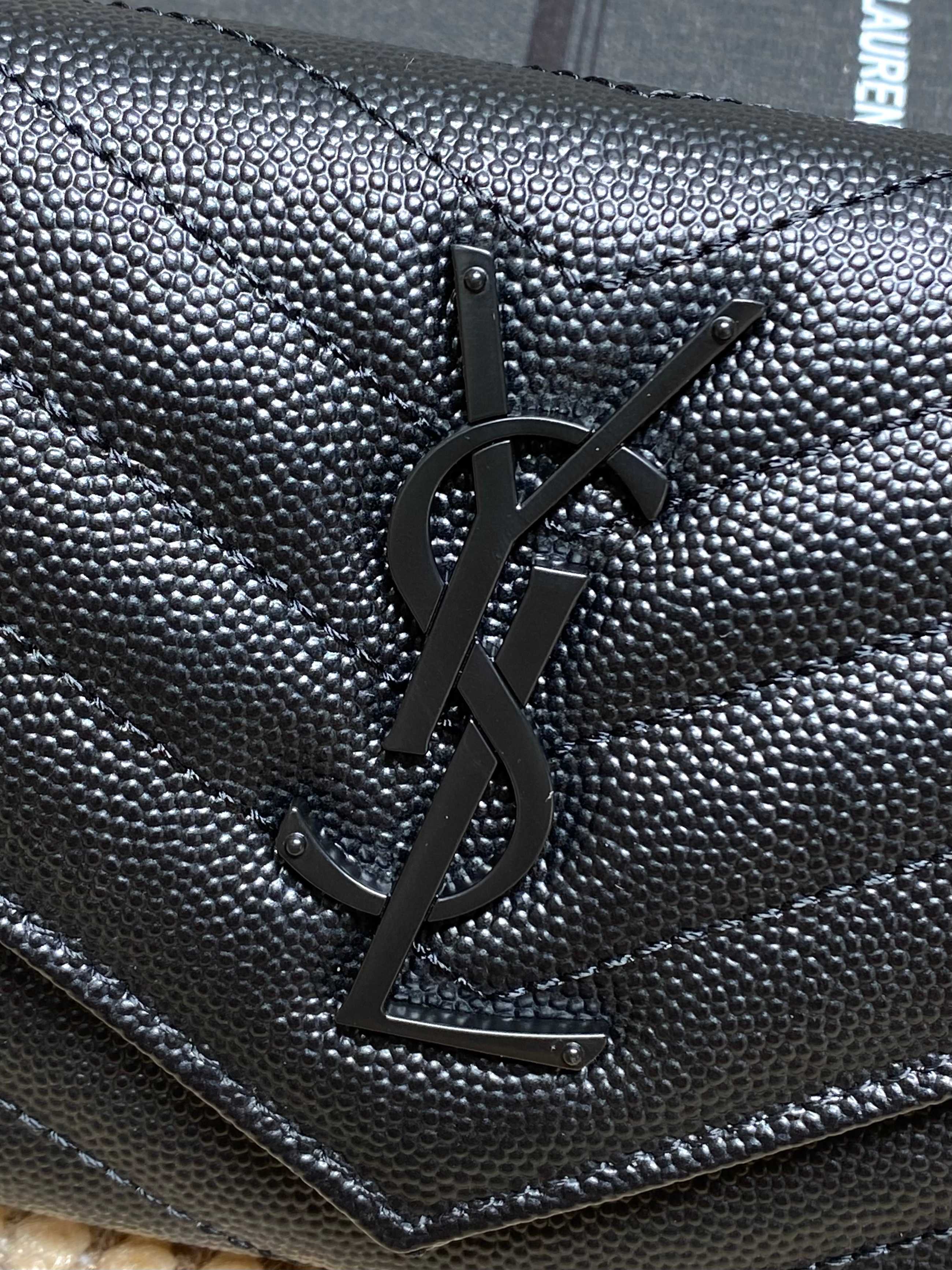 YSL Style Black Leather Wallet Bags detail image 7 from source 770841