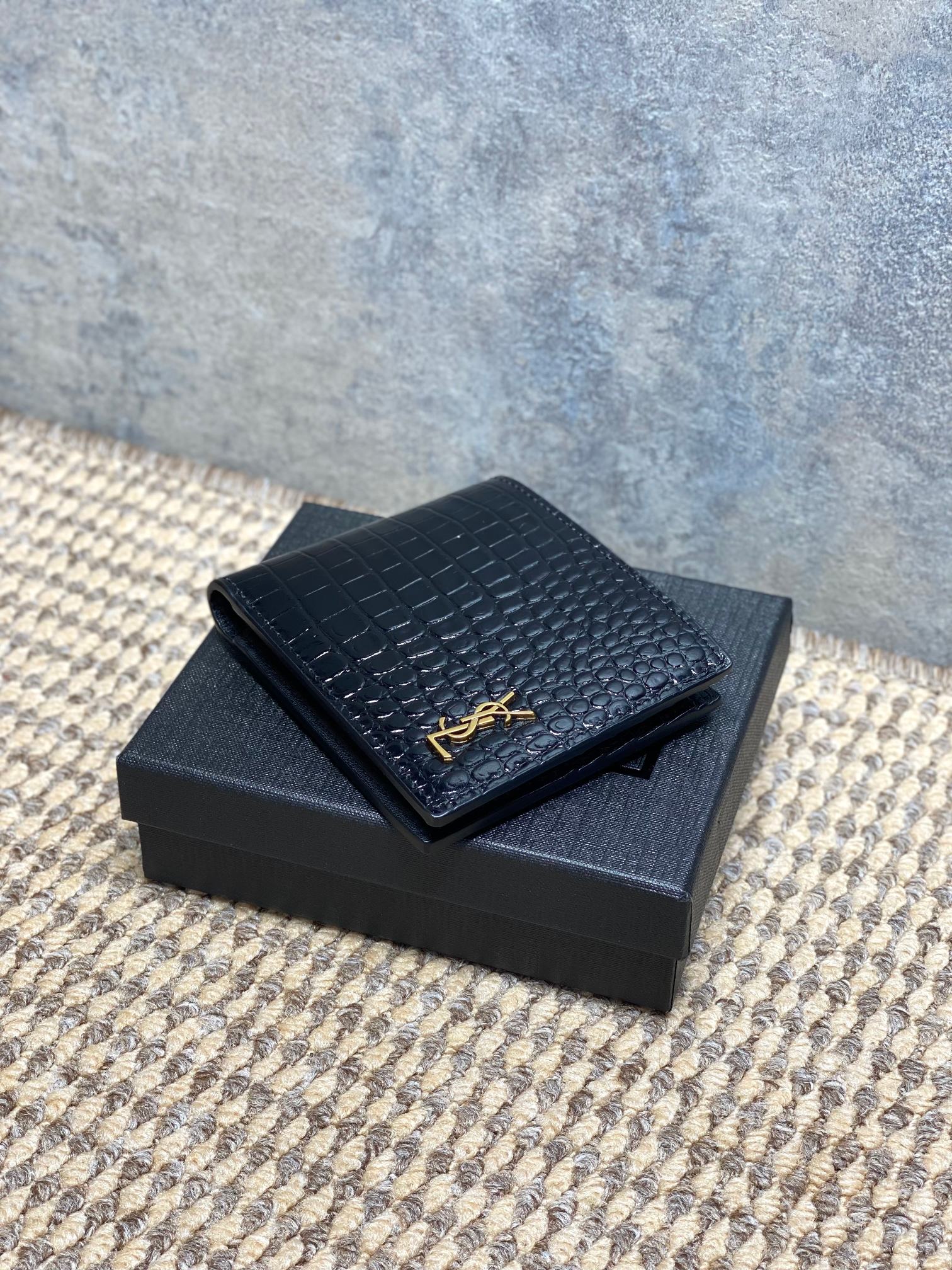 YSL Style Black Leather Wallet Bags detail image 5 from source 770832