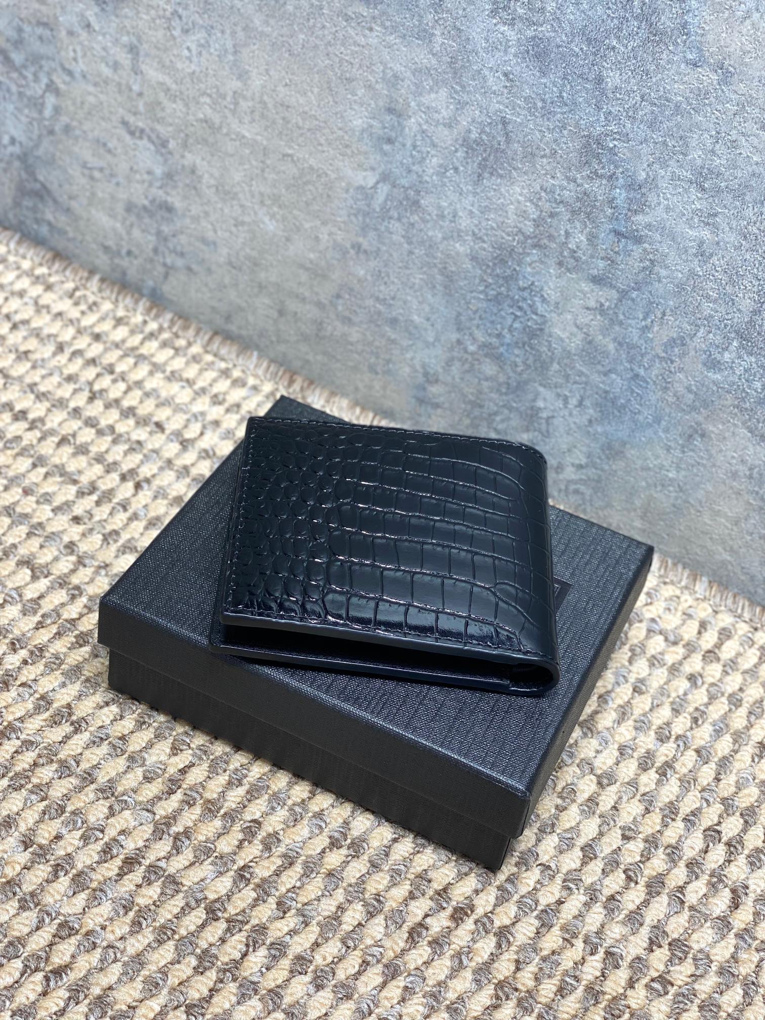 YSL Style Black Leather Wallet Bags detail image 4 from source 770832