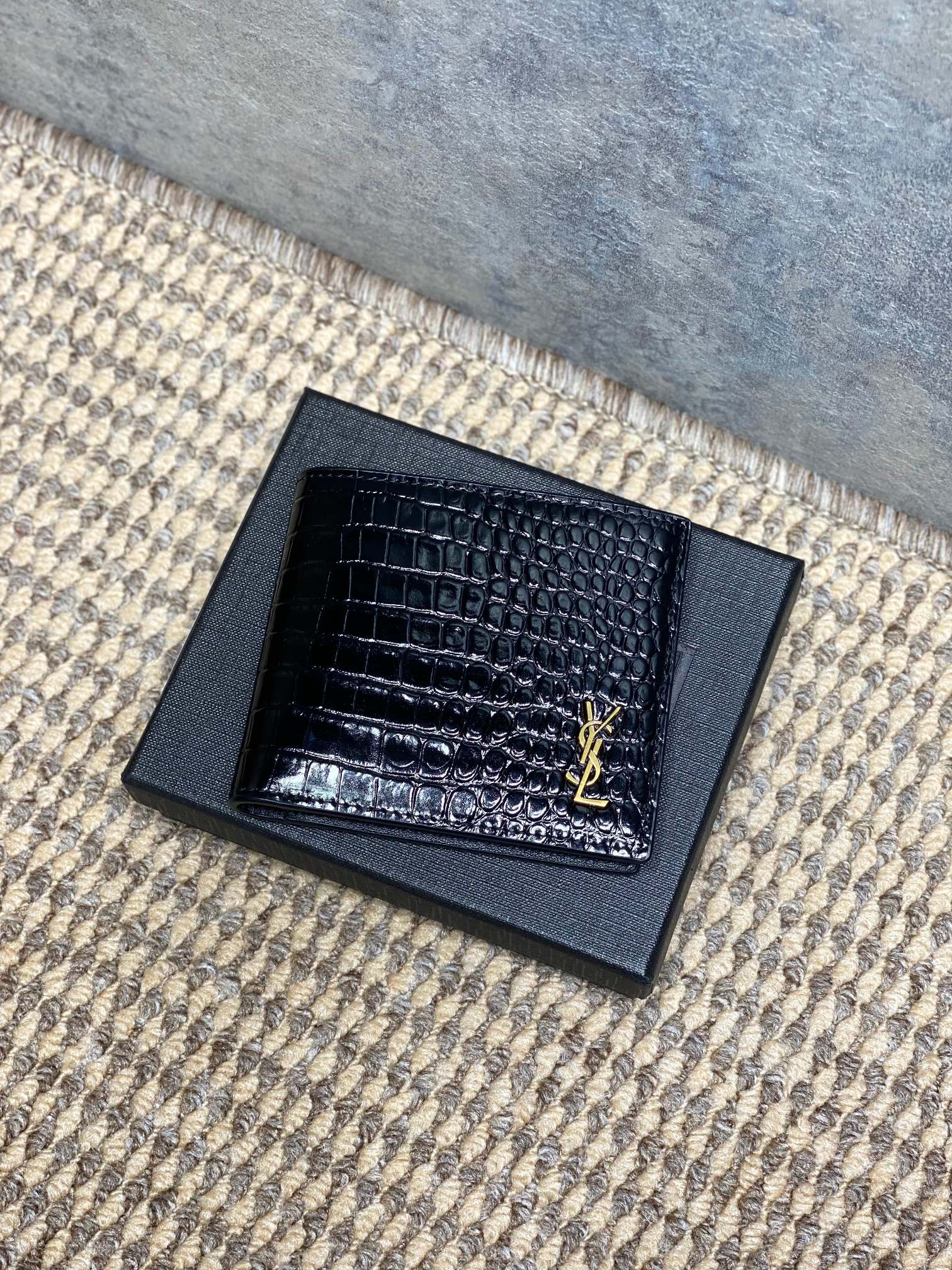 YSL Style Black Leather Wallet Bags detail image 3 from source 770832