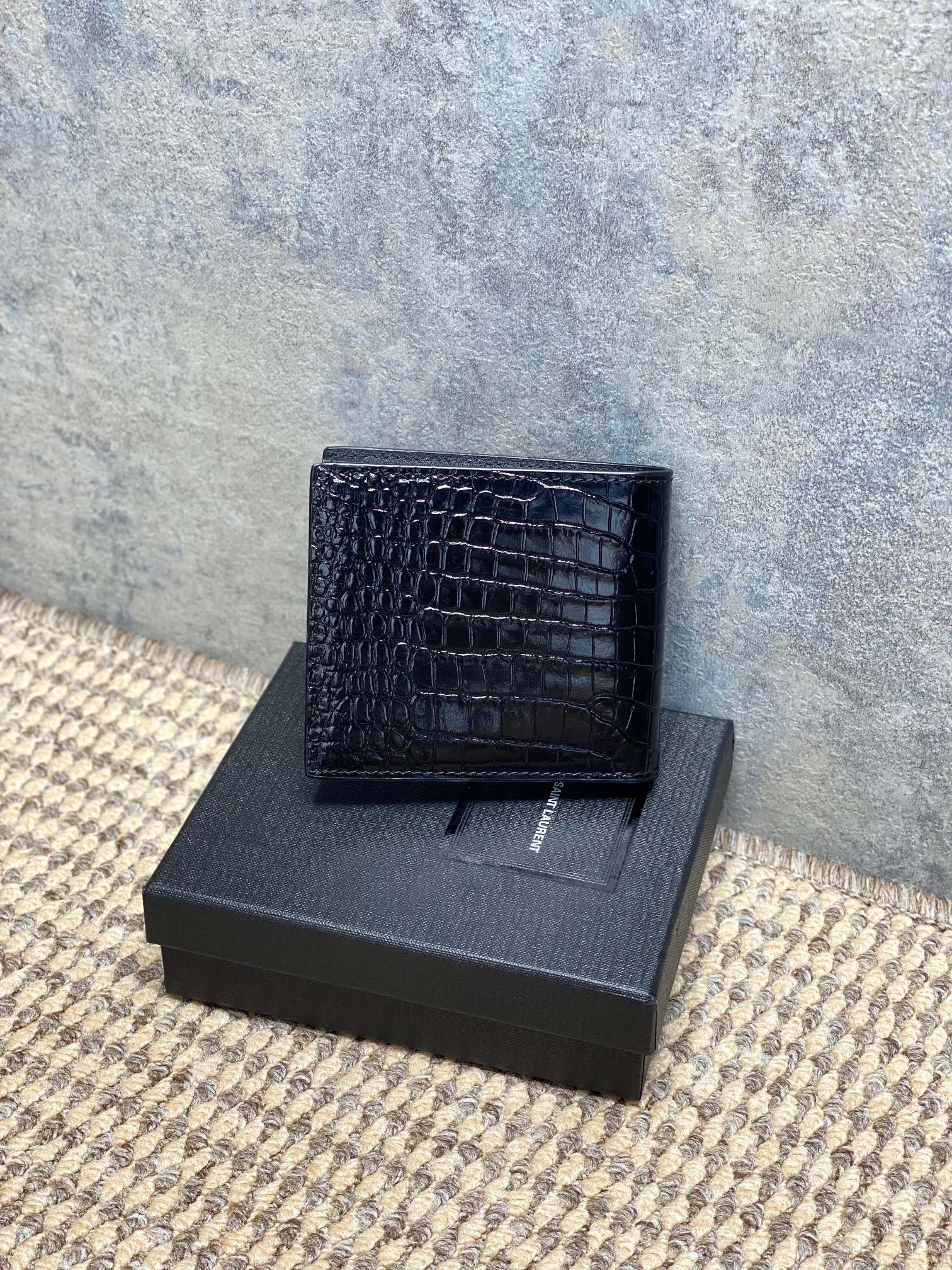 YSL Style Black Leather Wallet Bags detail image 2 from source 770832