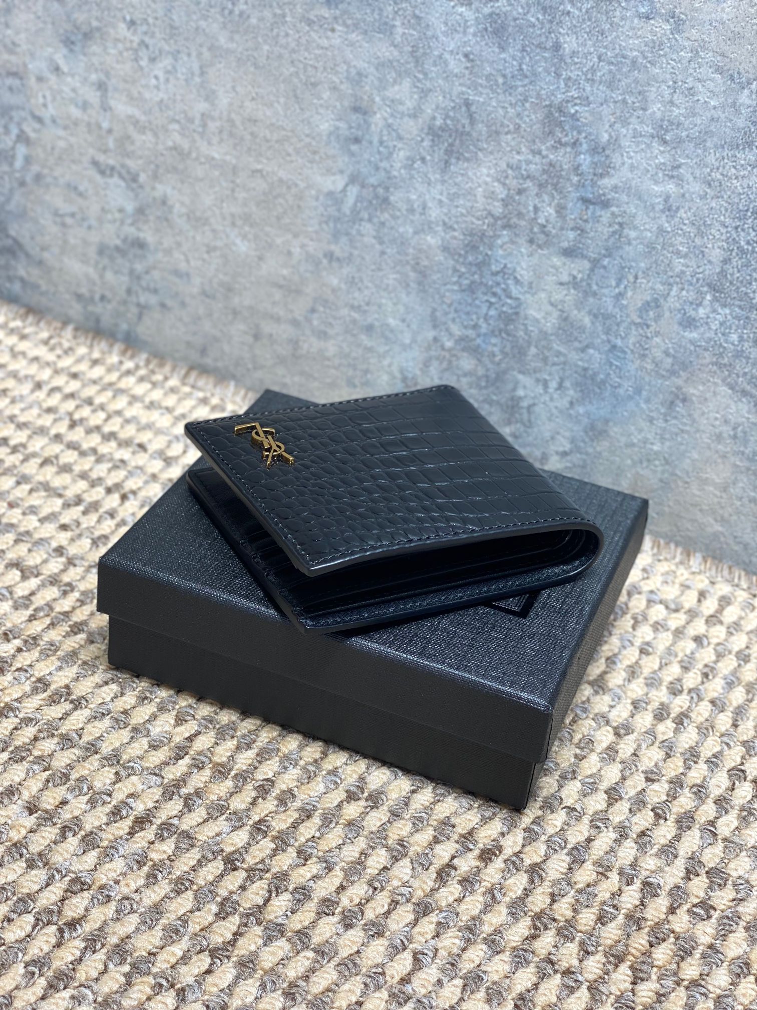 YSL Style Black Leather Wallet Bags detail image 6 from source 770832
