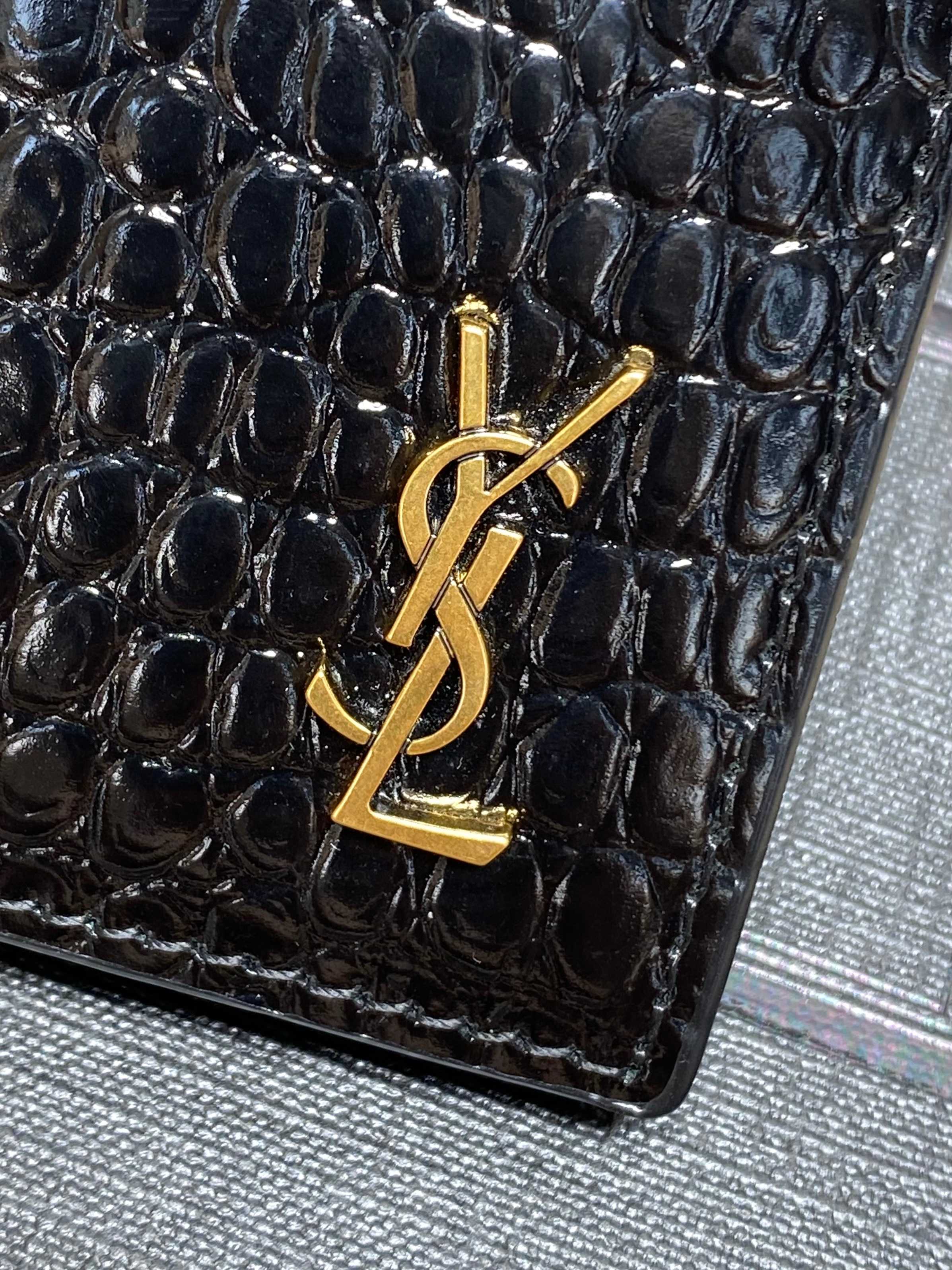 YSL Style Black Leather Wallet Bags detail image 8 from source 770832