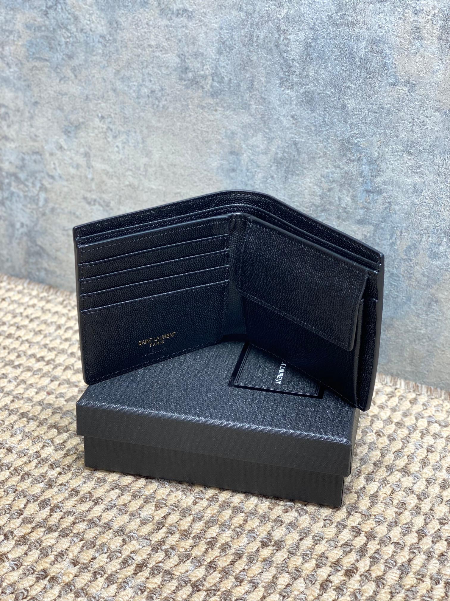 YSL Style Black Leather Wallet Bags detail image 7 from source 770836