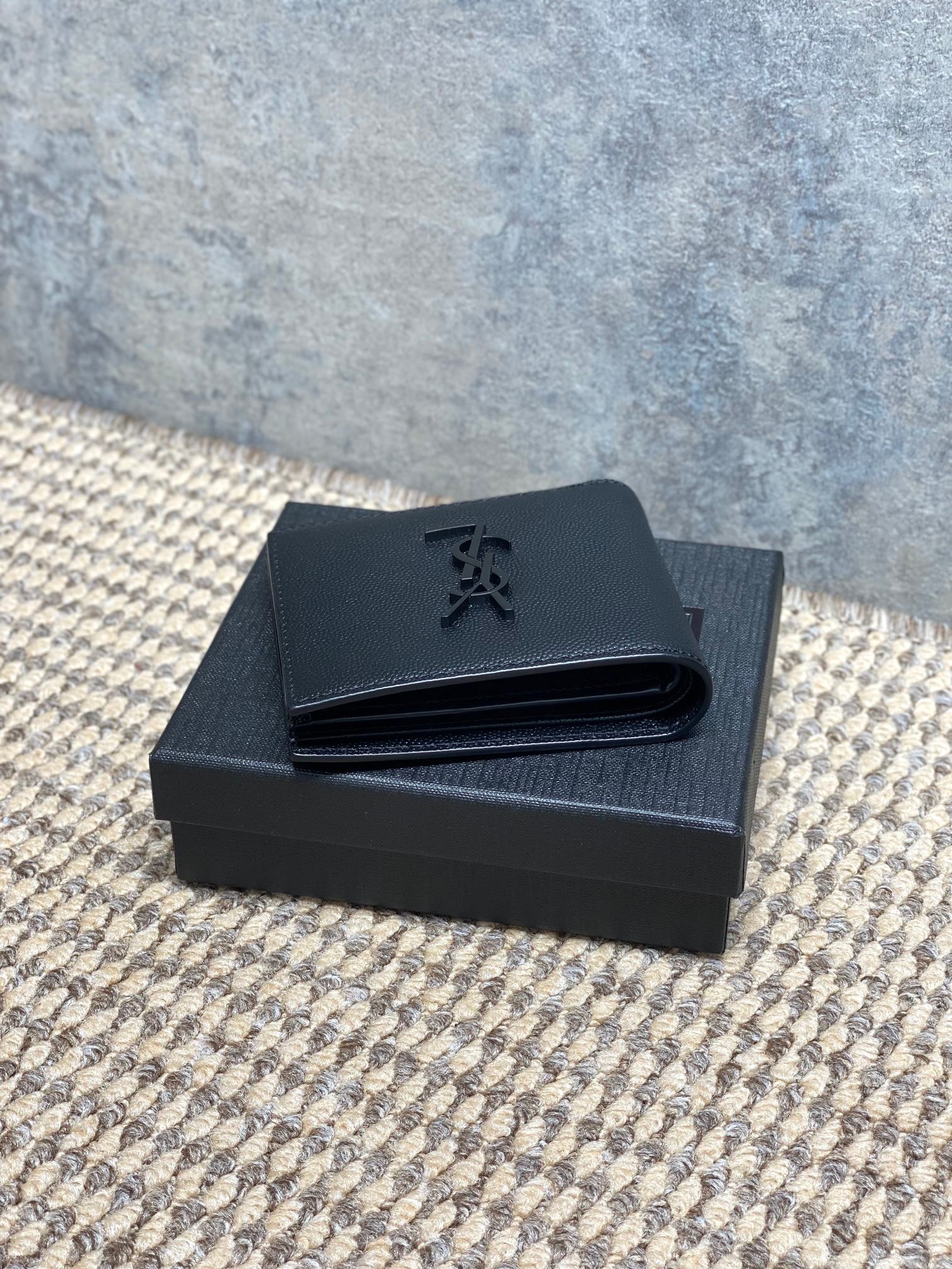 YSL Style Black Leather Wallet Bags detail image 6 from source 770836
