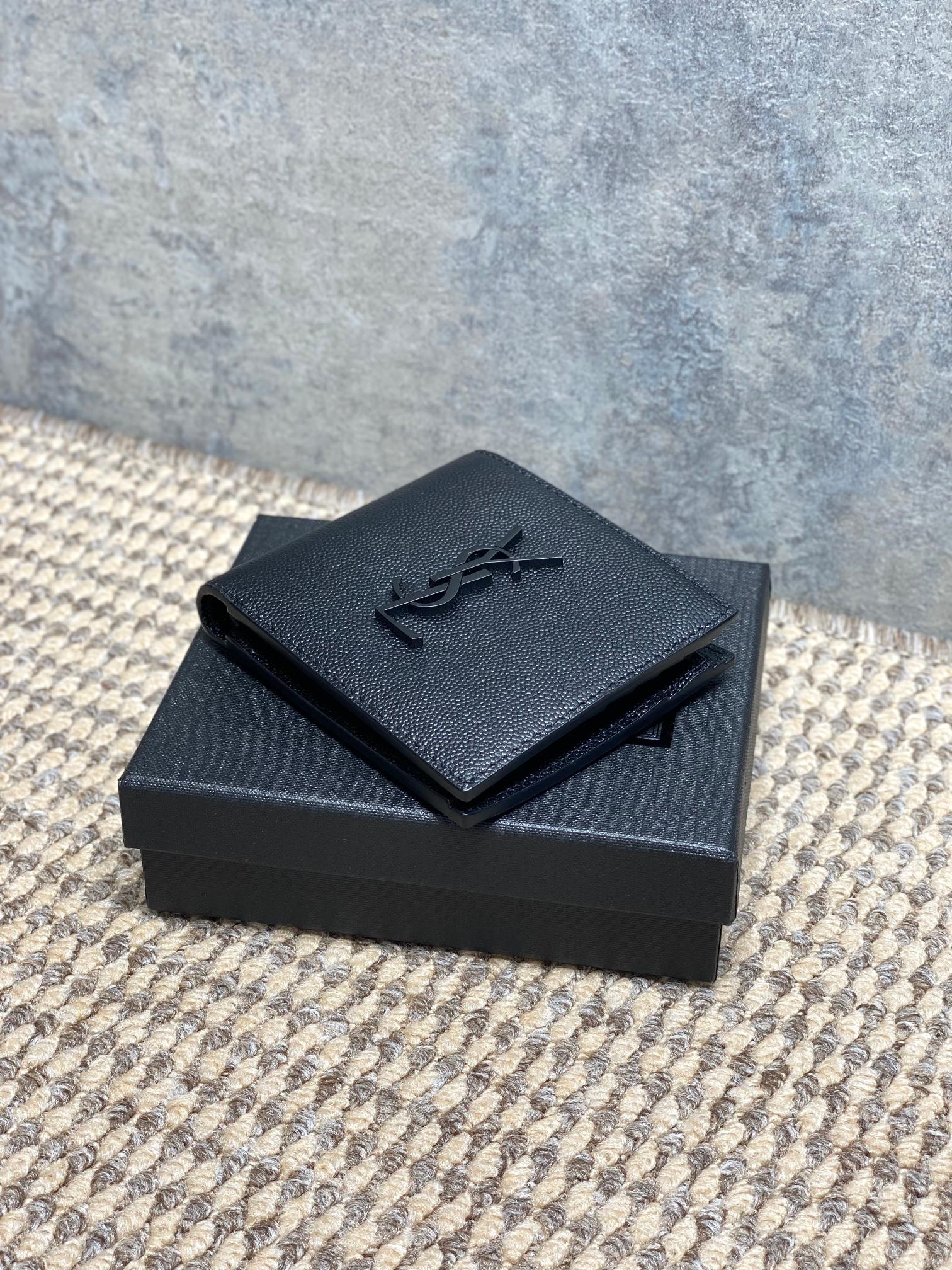 YSL Style Black Leather Wallet Bags detail image 5 from source 770836