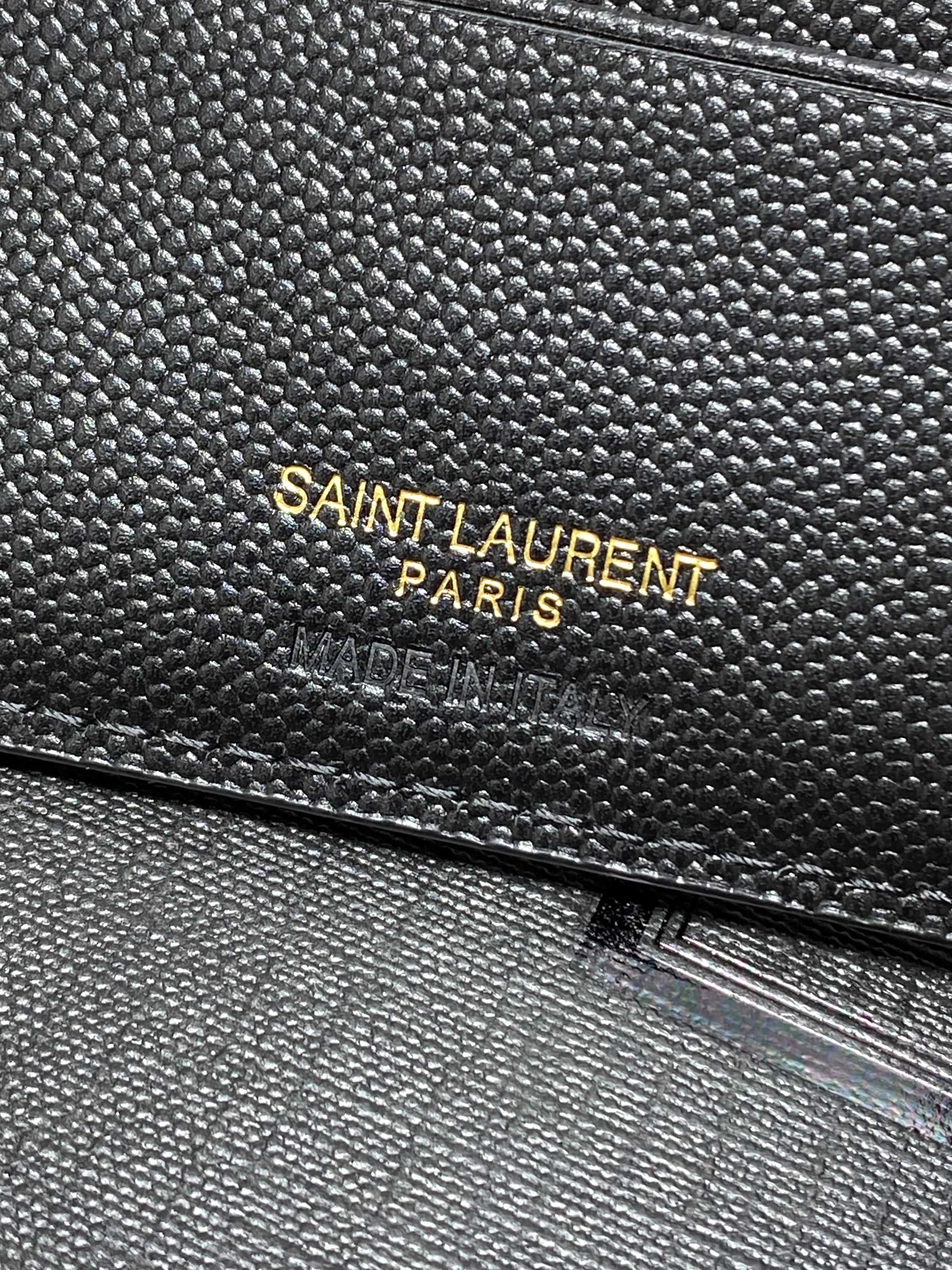 YSL Style Black Leather Wallet Bags detail image 9 from source 770836