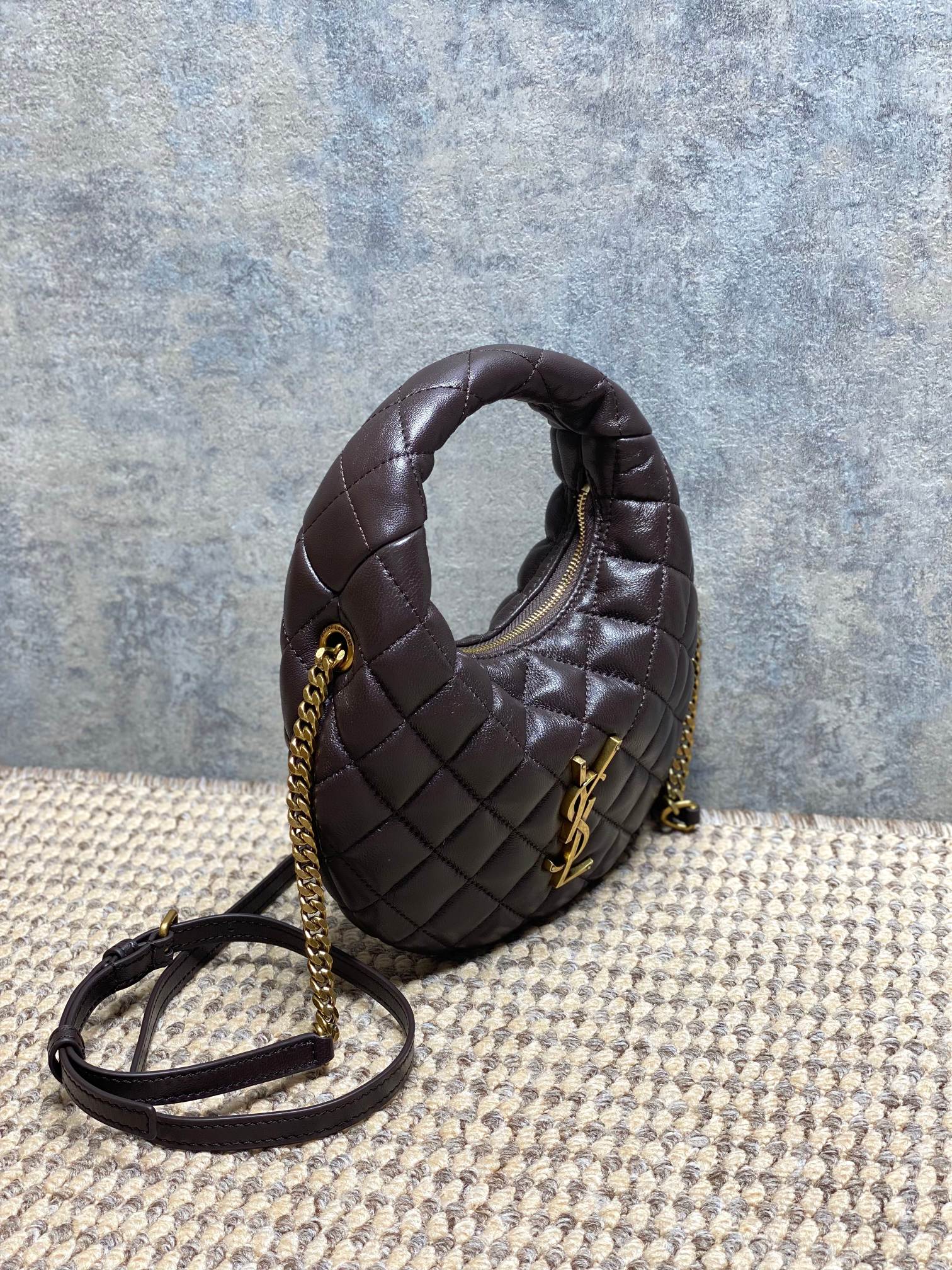YSL Style Black Leather Hobo Bag style reference detail image 3 from source 770820