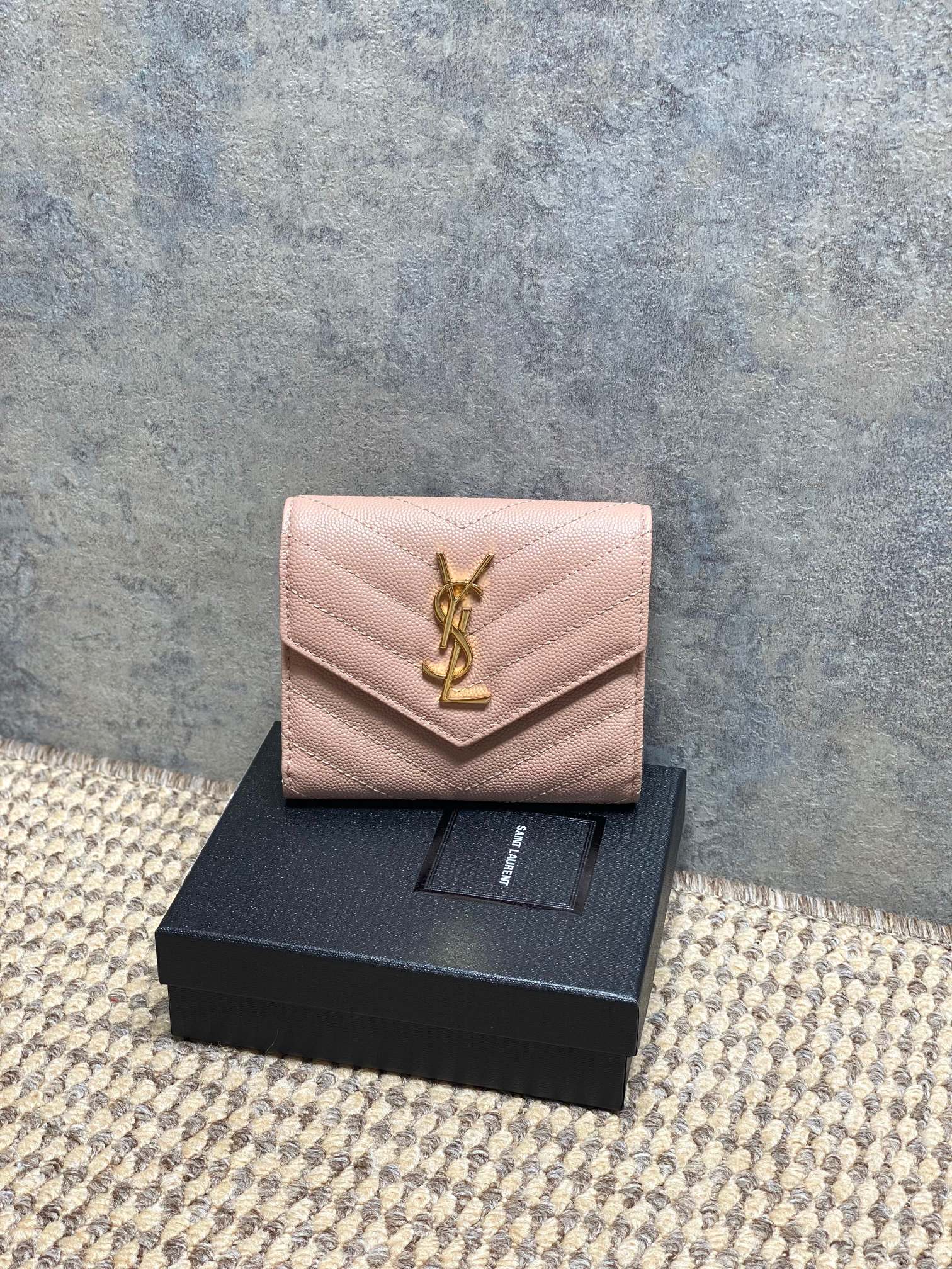 YSL Style Black Leather Wallet Bags detail image 1 from source 770785