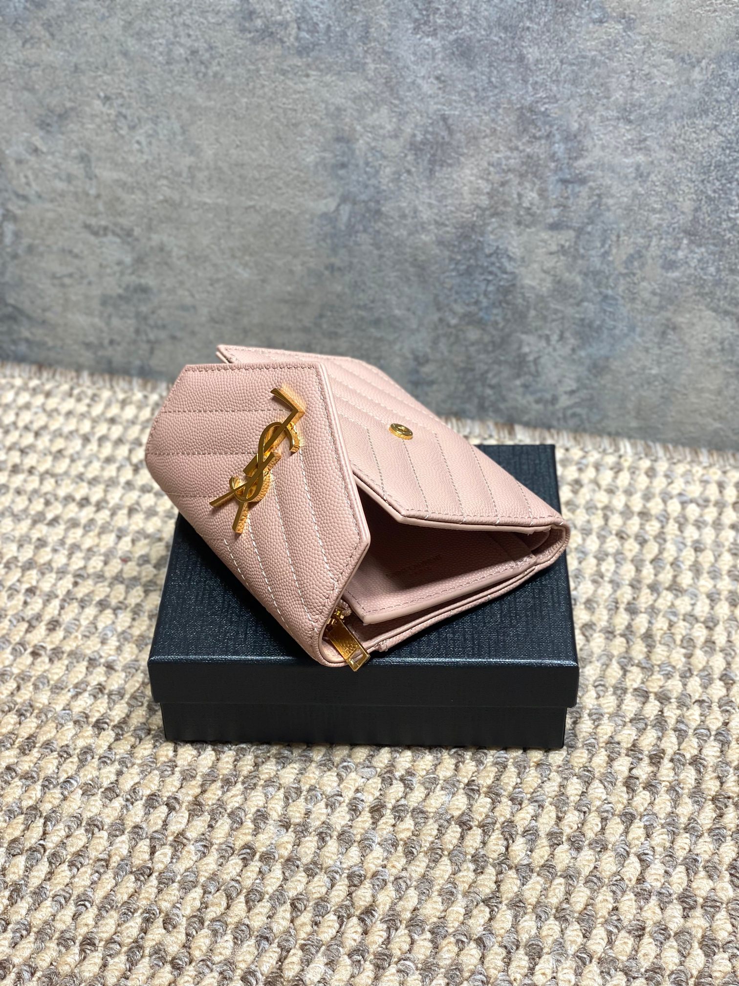 YSL Style Black Leather Wallet Bags detail image 7 from source 770785