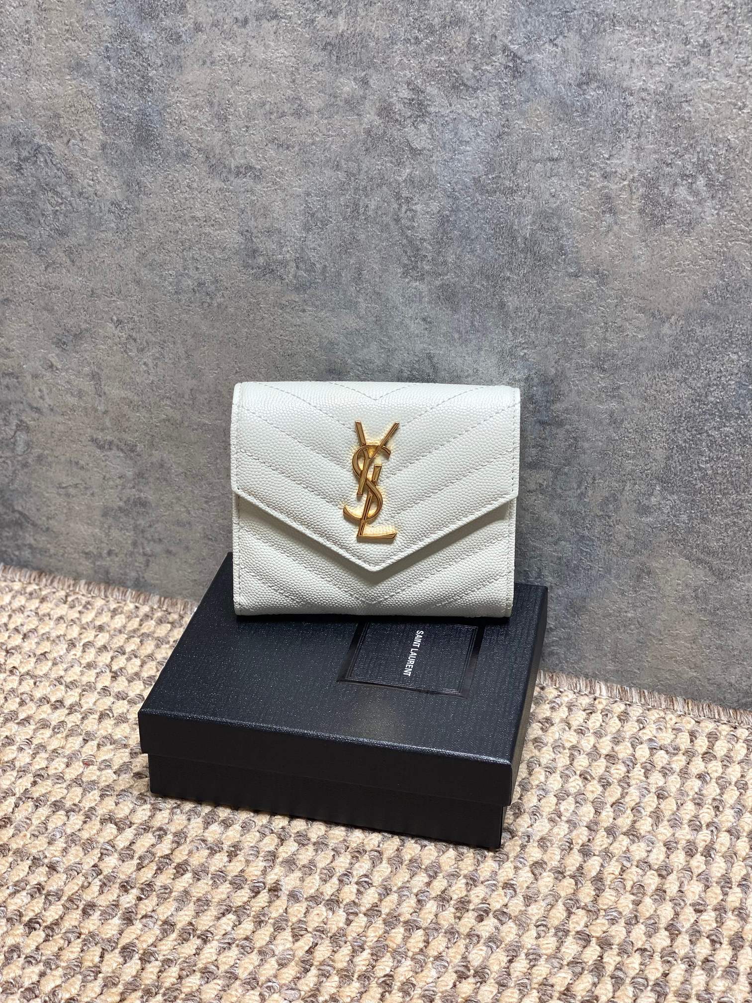 YSL Style Black Leather Wallet Bags detail image 1 from source 770786