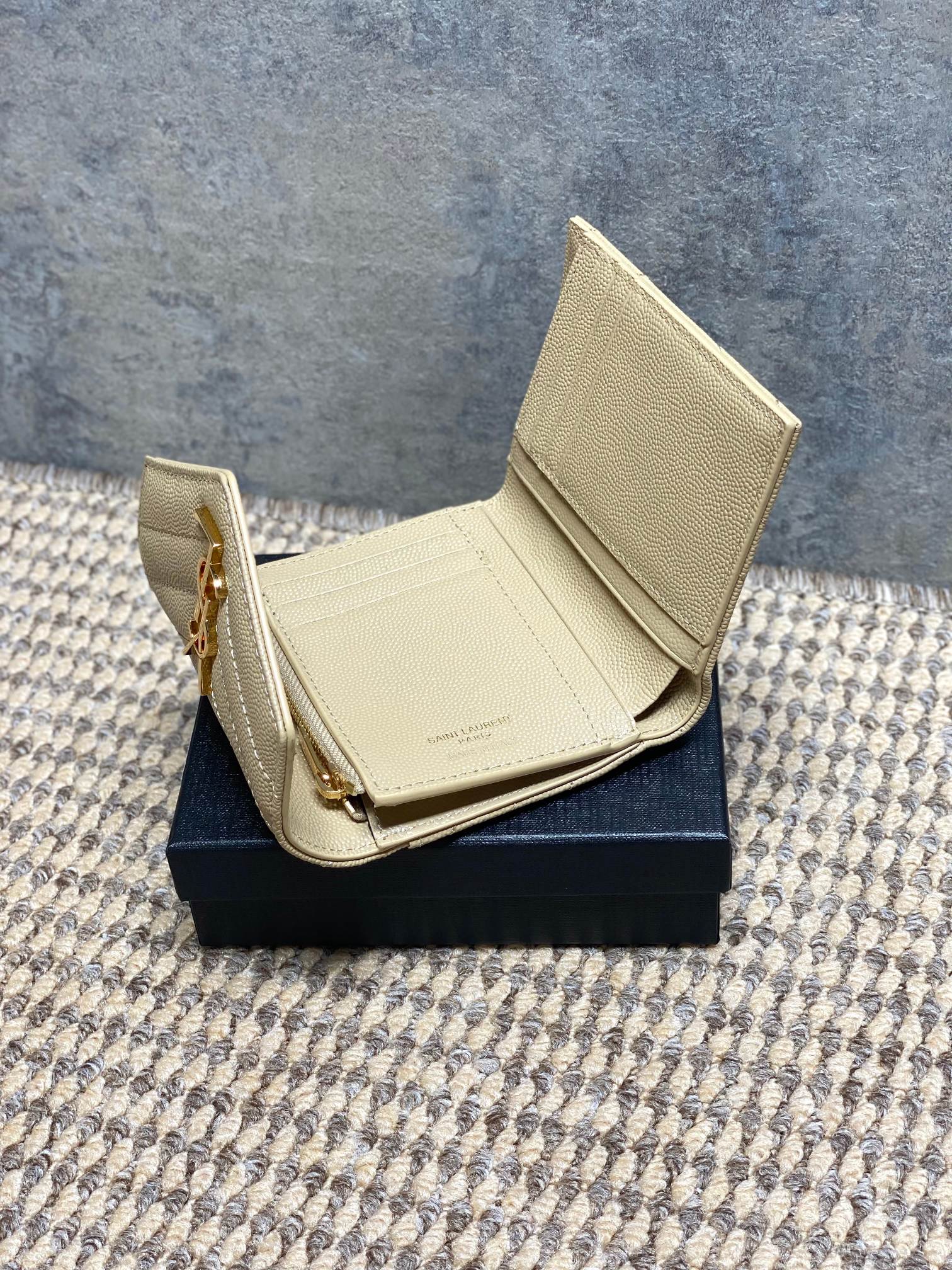 YSL Style Black Leather Wallet Bags detail image 5 from source 770787