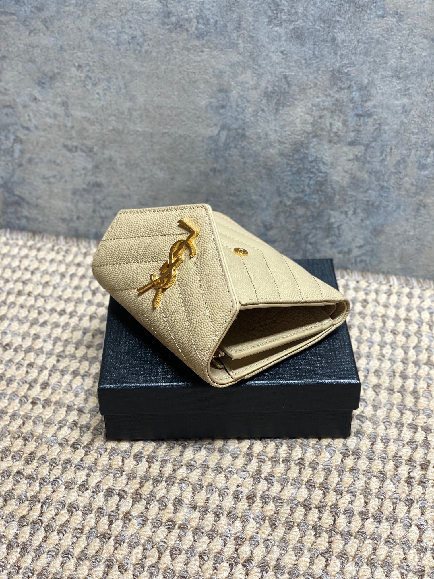 YSL Style Black Leather Wallet Bags detail image 7 from source 770787