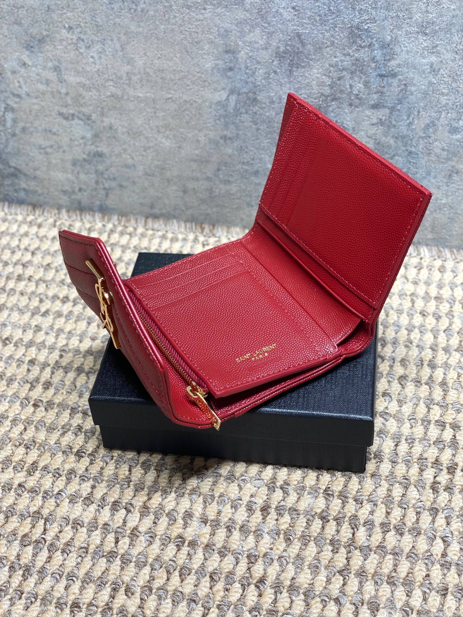 YSL Style Black Leather Wallet Bags detail image 5 from source 770788
