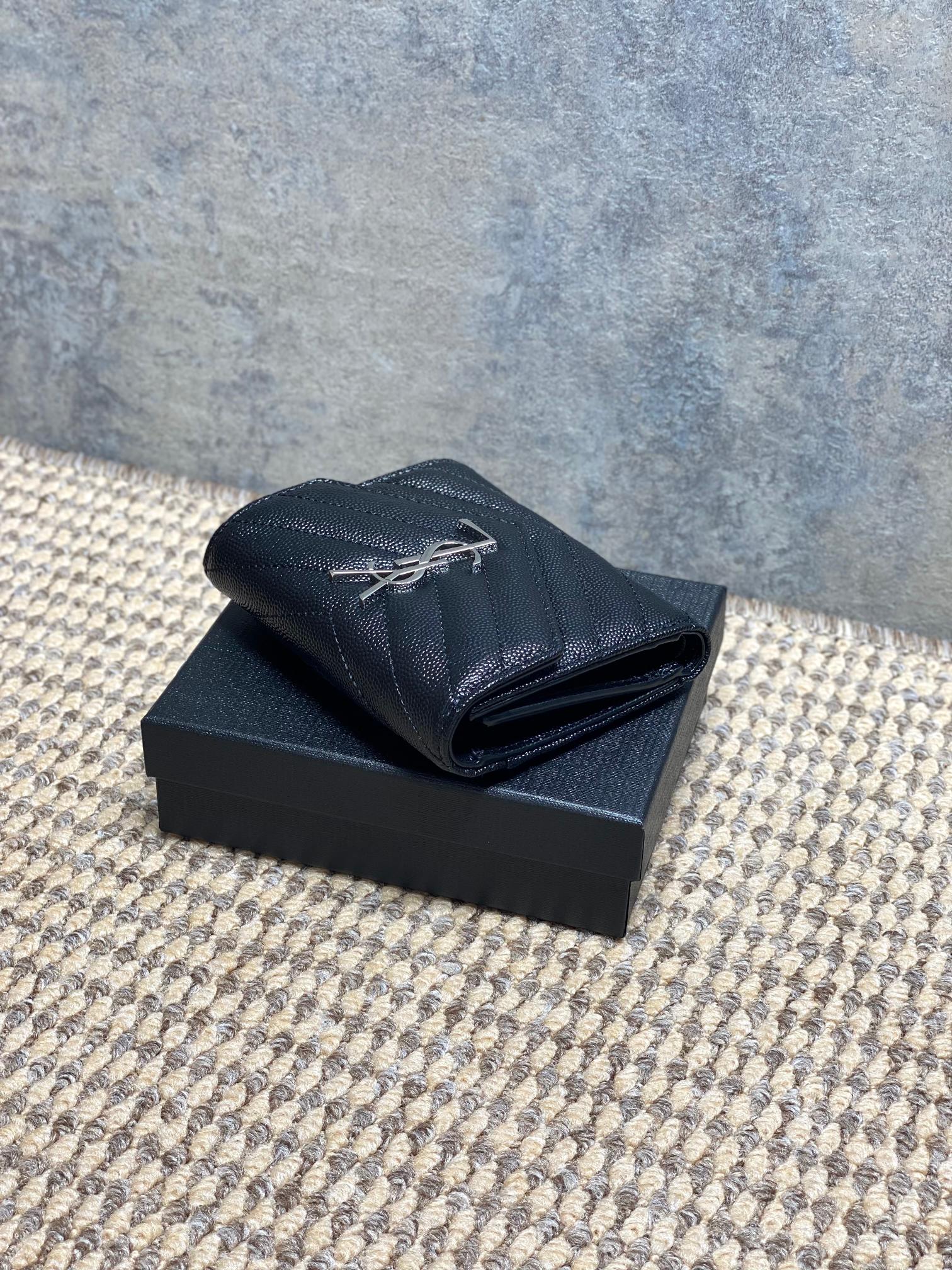 YSL Style Black Leather Wallet Bags detail image 4 from source 770789