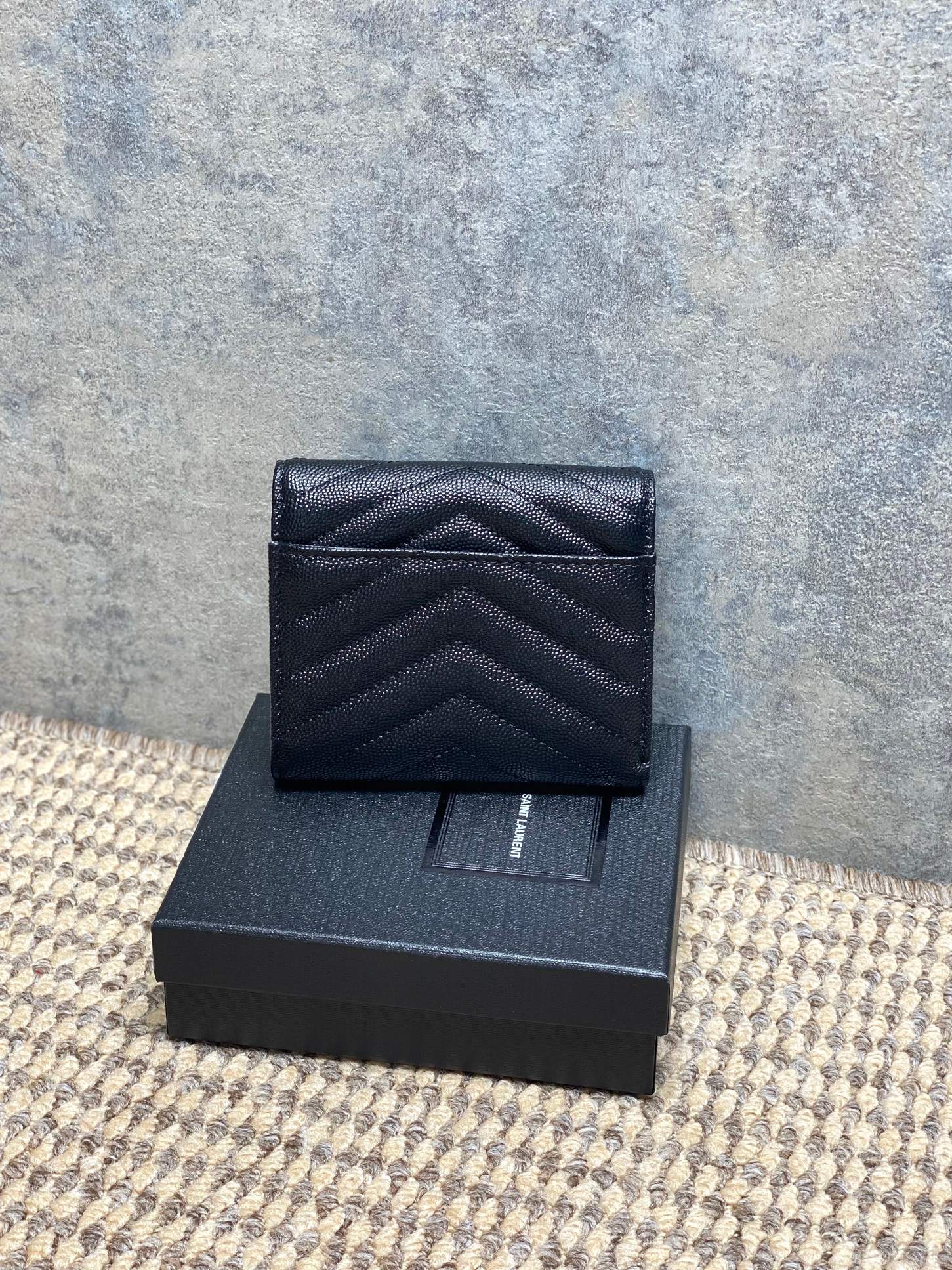 YSL Style Black Leather Wallet Bags detail image 2 from source 770789