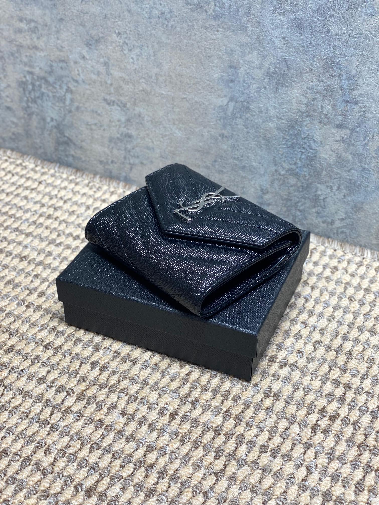 YSL Style Black Leather Wallet Bags detail image 3 from source 770789