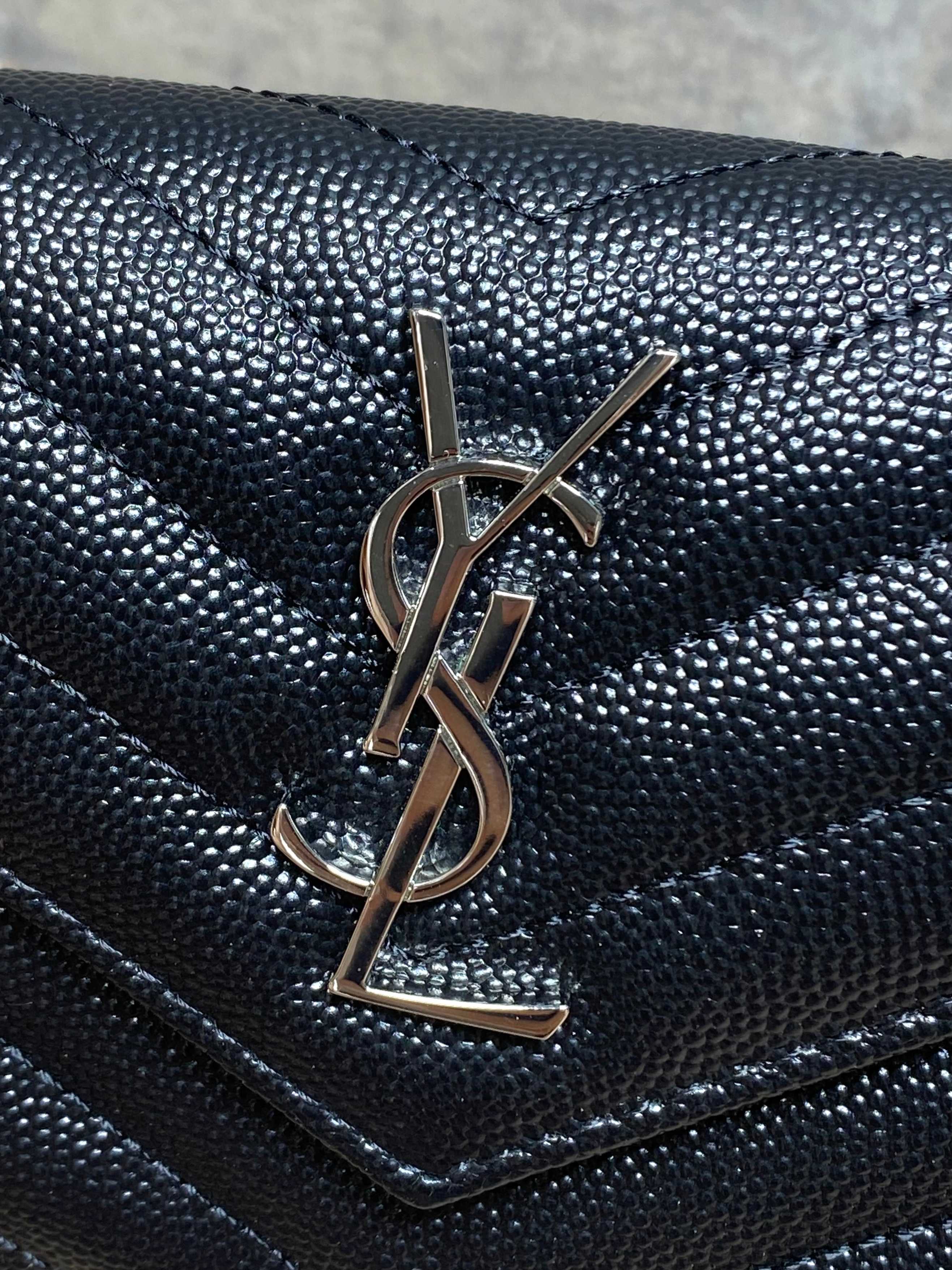 YSL Style Black Leather Wallet Bags detail image 8 from source 770789