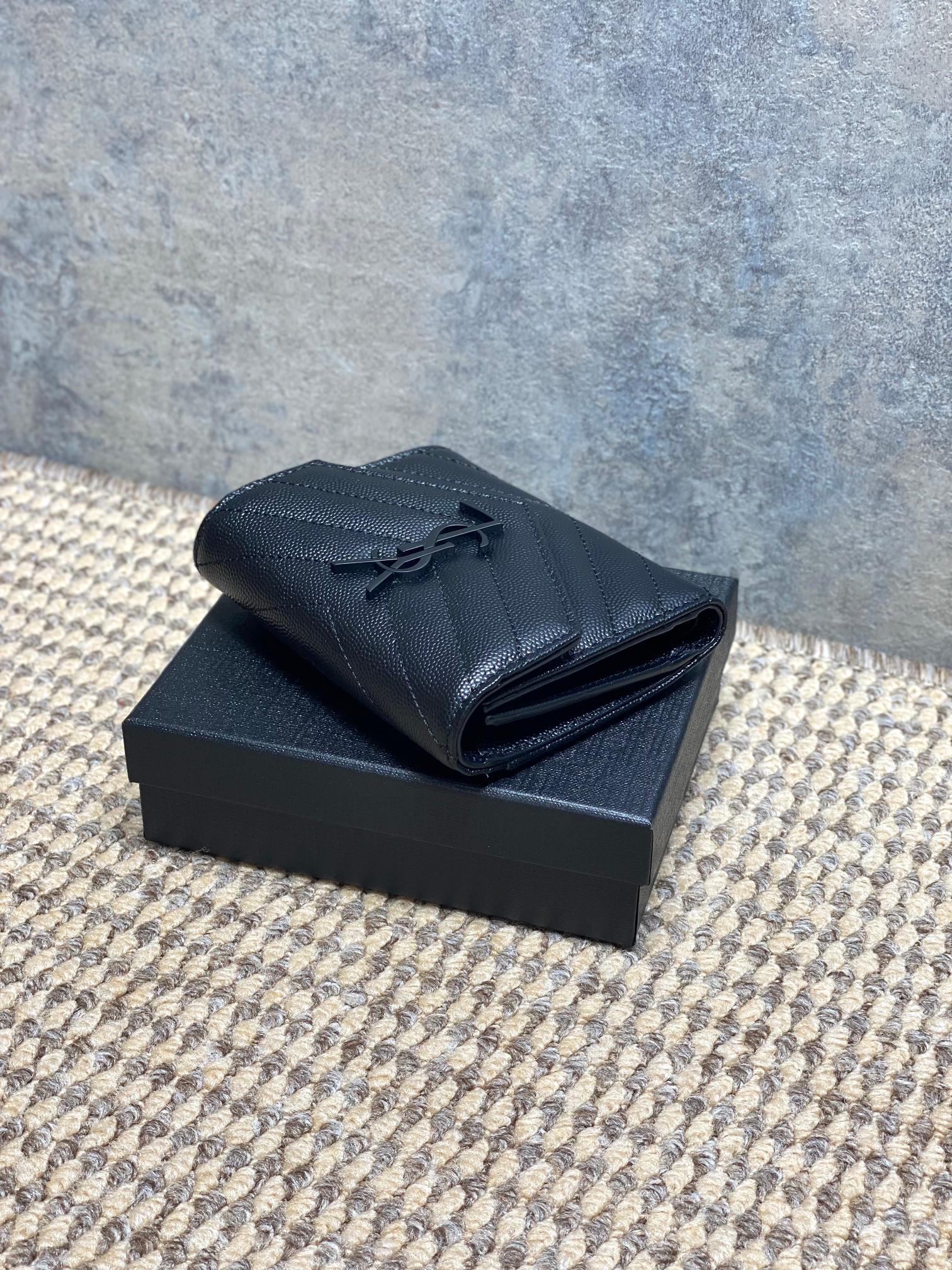 YSL Style Black Leather Wallet Bags detail image 4 from source 770790