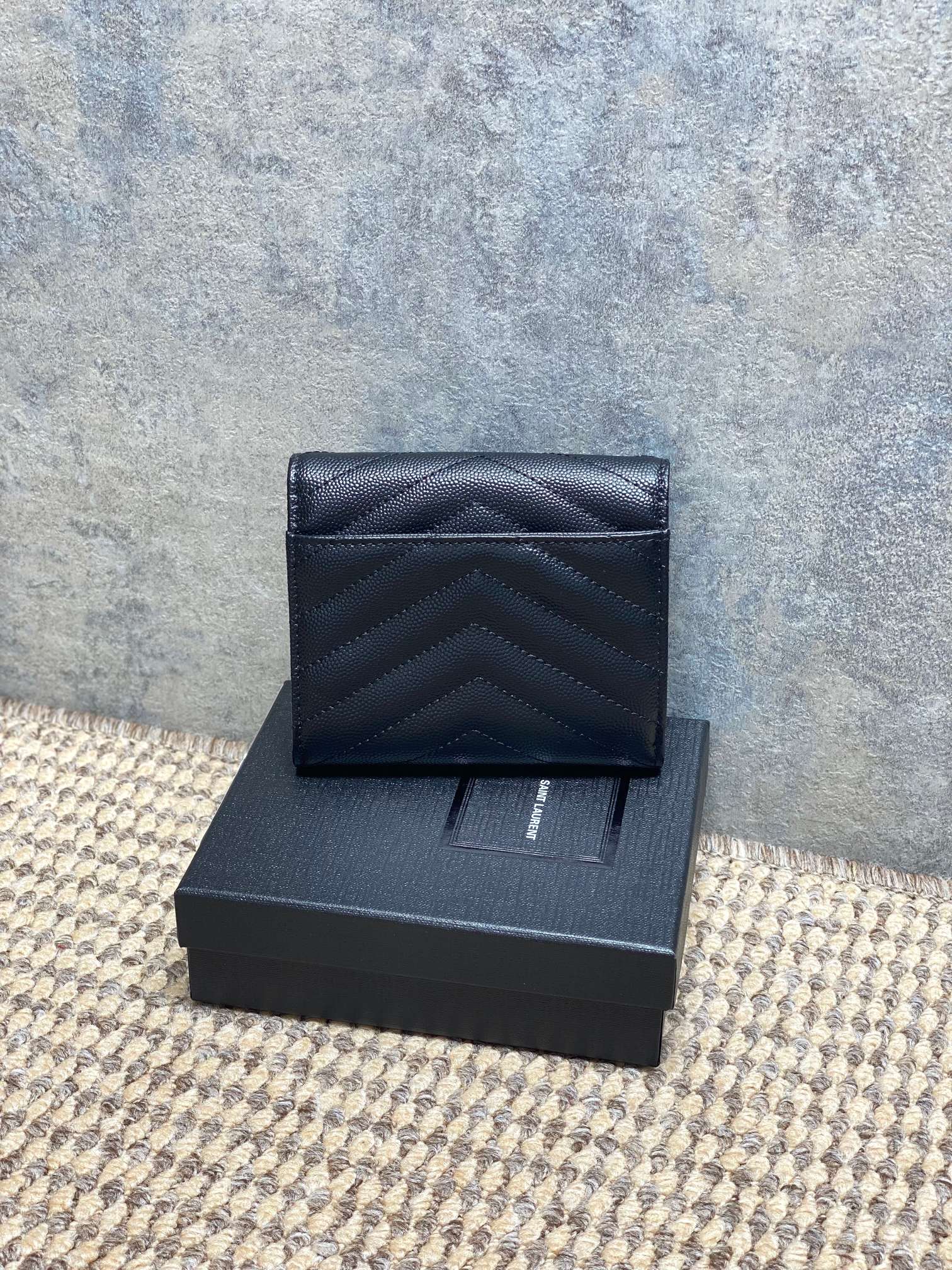 YSL Style Black Leather Wallet Bags detail image 2 from source 770790