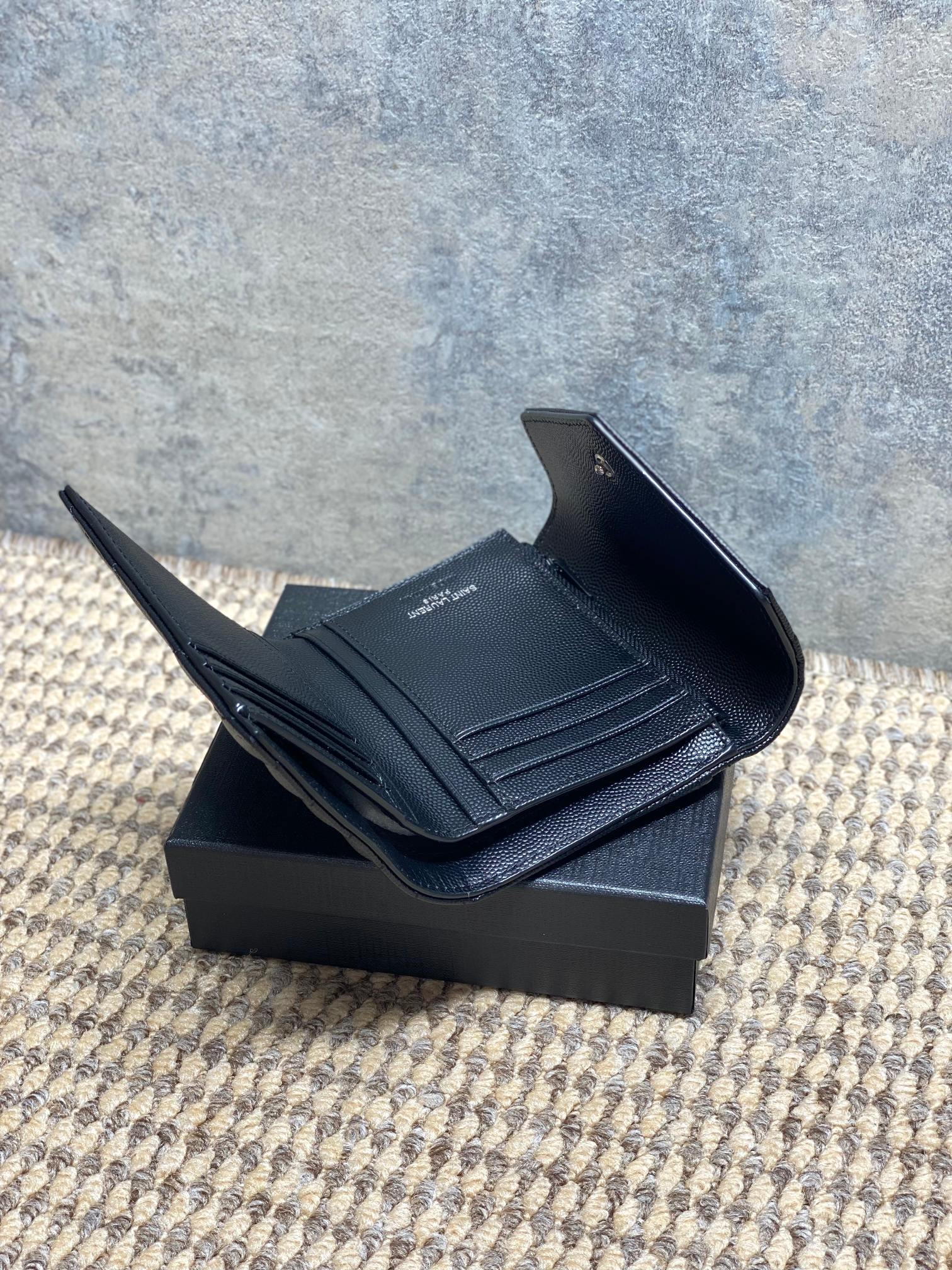 YSL Style Black Leather Wallet Bags detail image 6 from source 770790