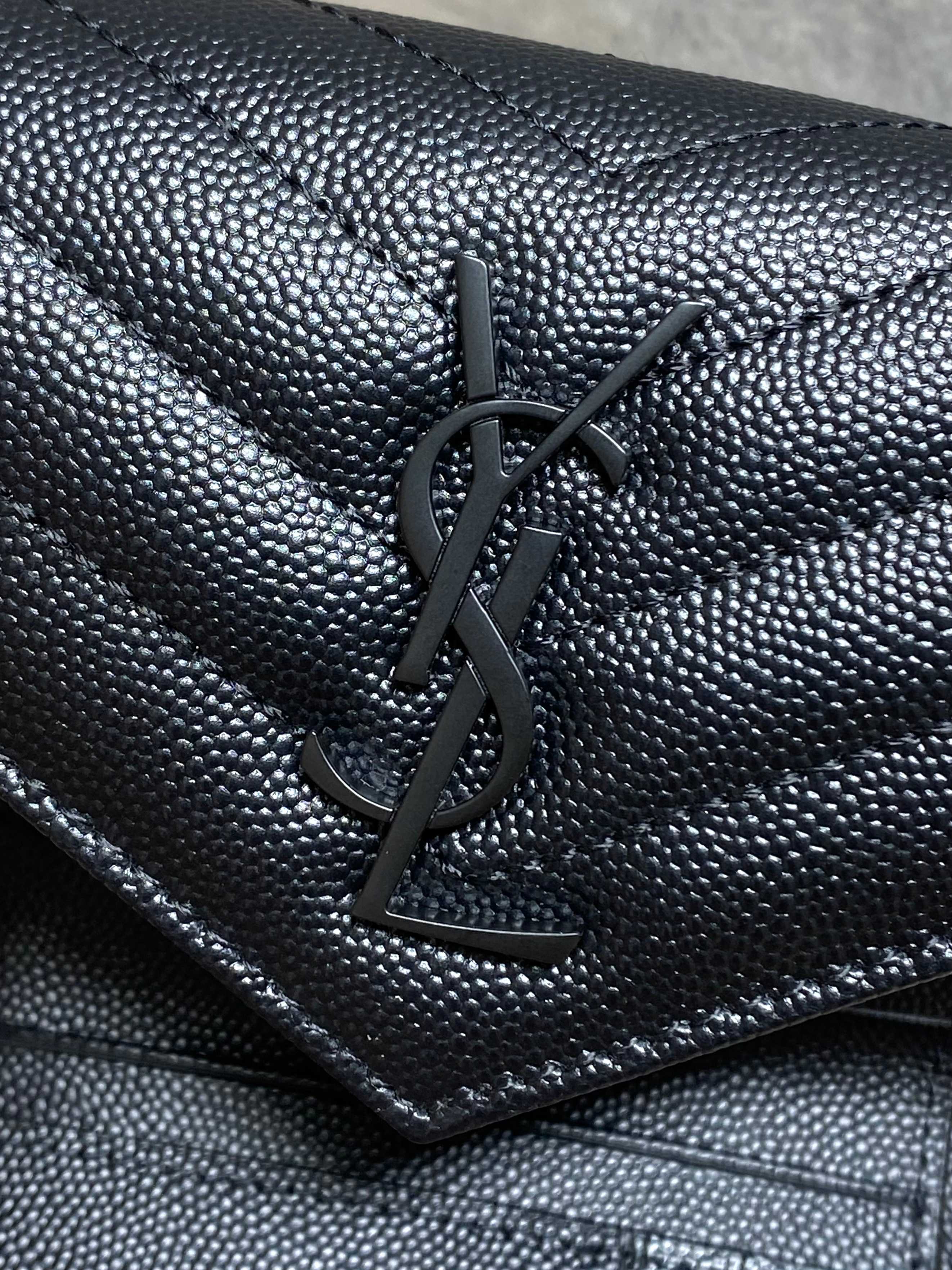 YSL Style Black Leather Wallet Bags detail image 8 from source 770790