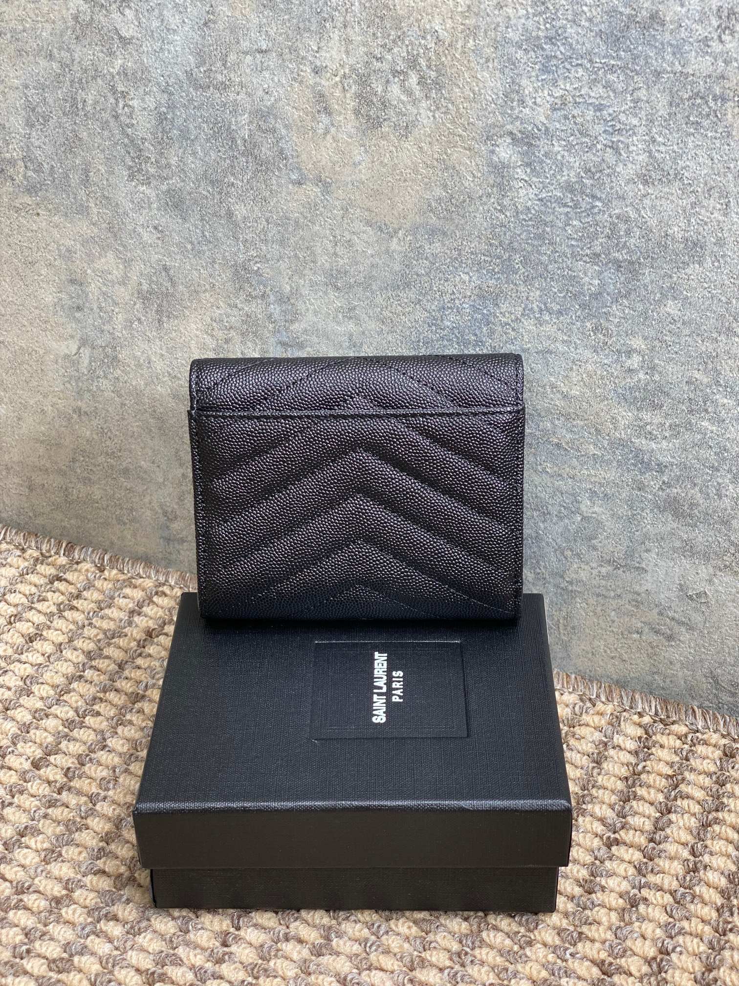 YSL Style Black Leather Wallet Bags detail image 2 from source 770791
