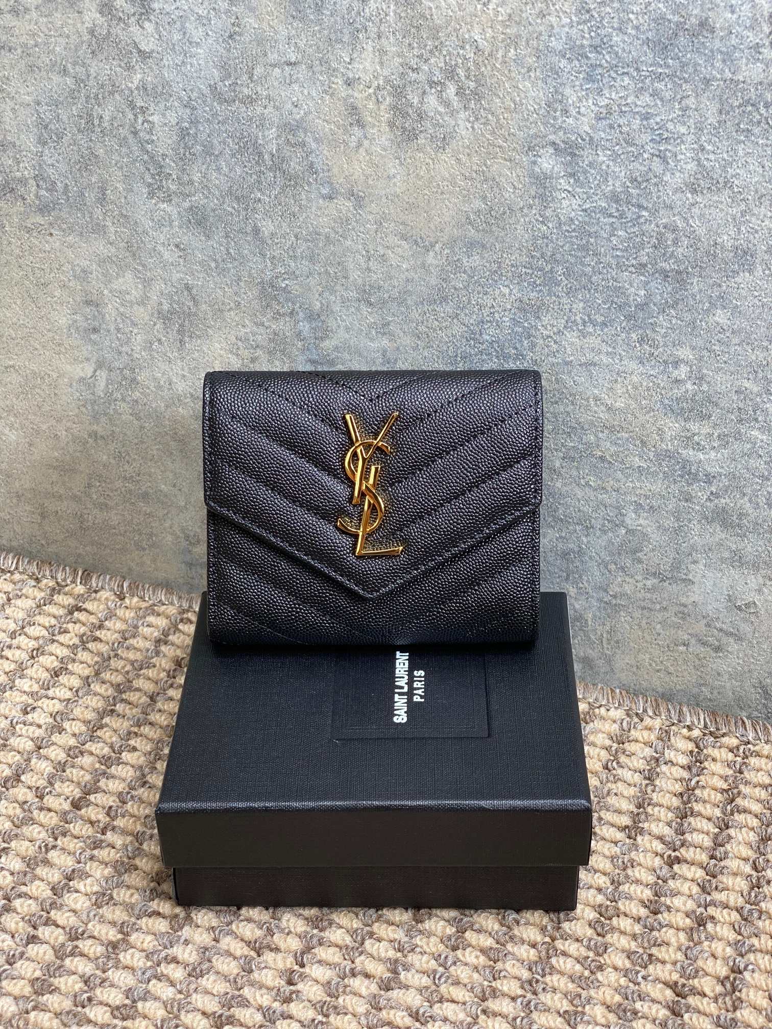YSL Style Black Leather Wallet Bags detail image 1 from source 770791
