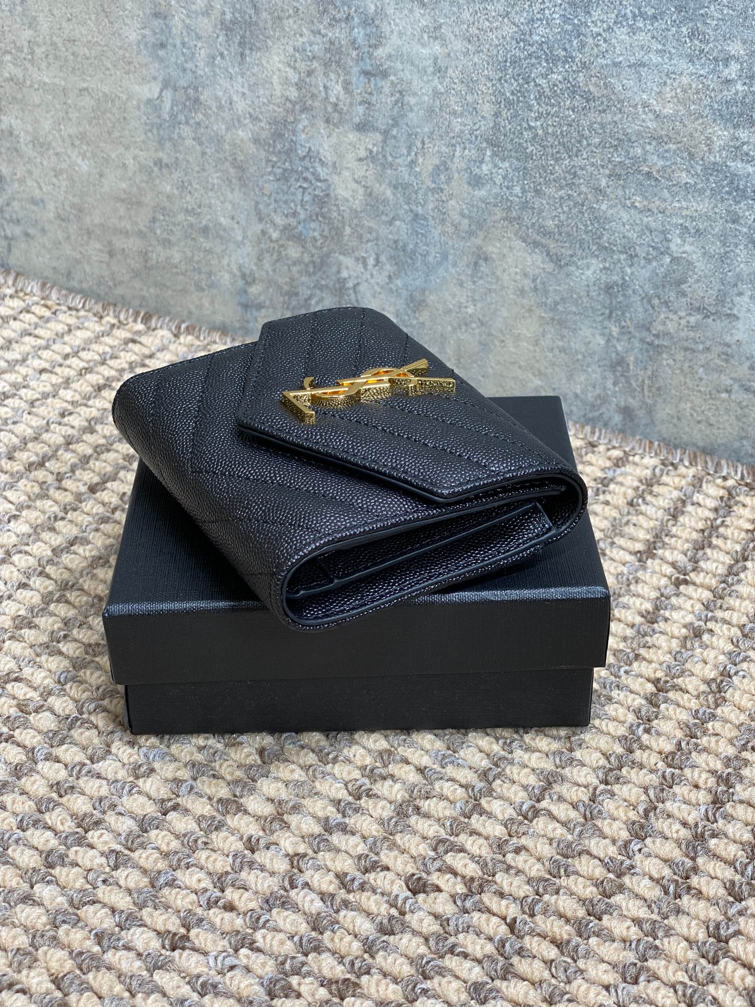 YSL Style Black Leather Wallet Bags detail image 5 from source 770791