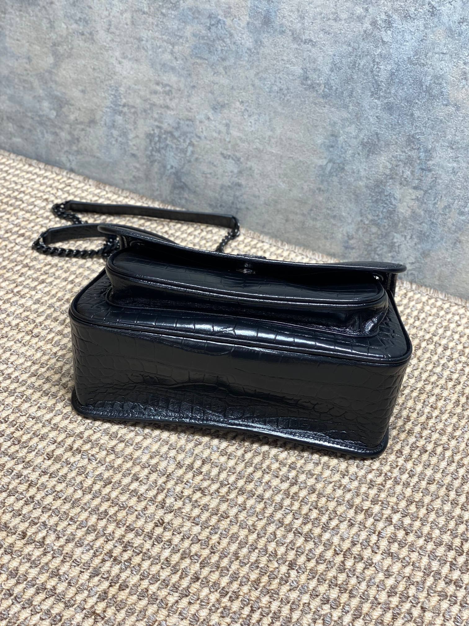 YSL Style Black Leather Top Handle Bag style reference detail image 4 from source 770771