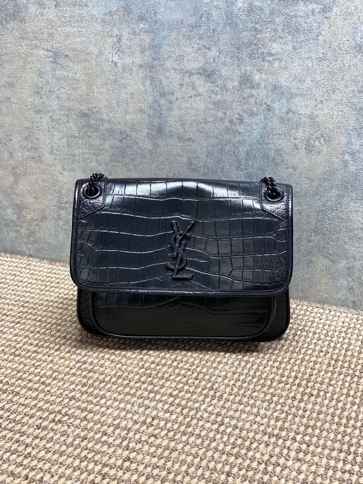 YSL Style Black Leather Top Handle Bag style reference detail image 1 from source 770771