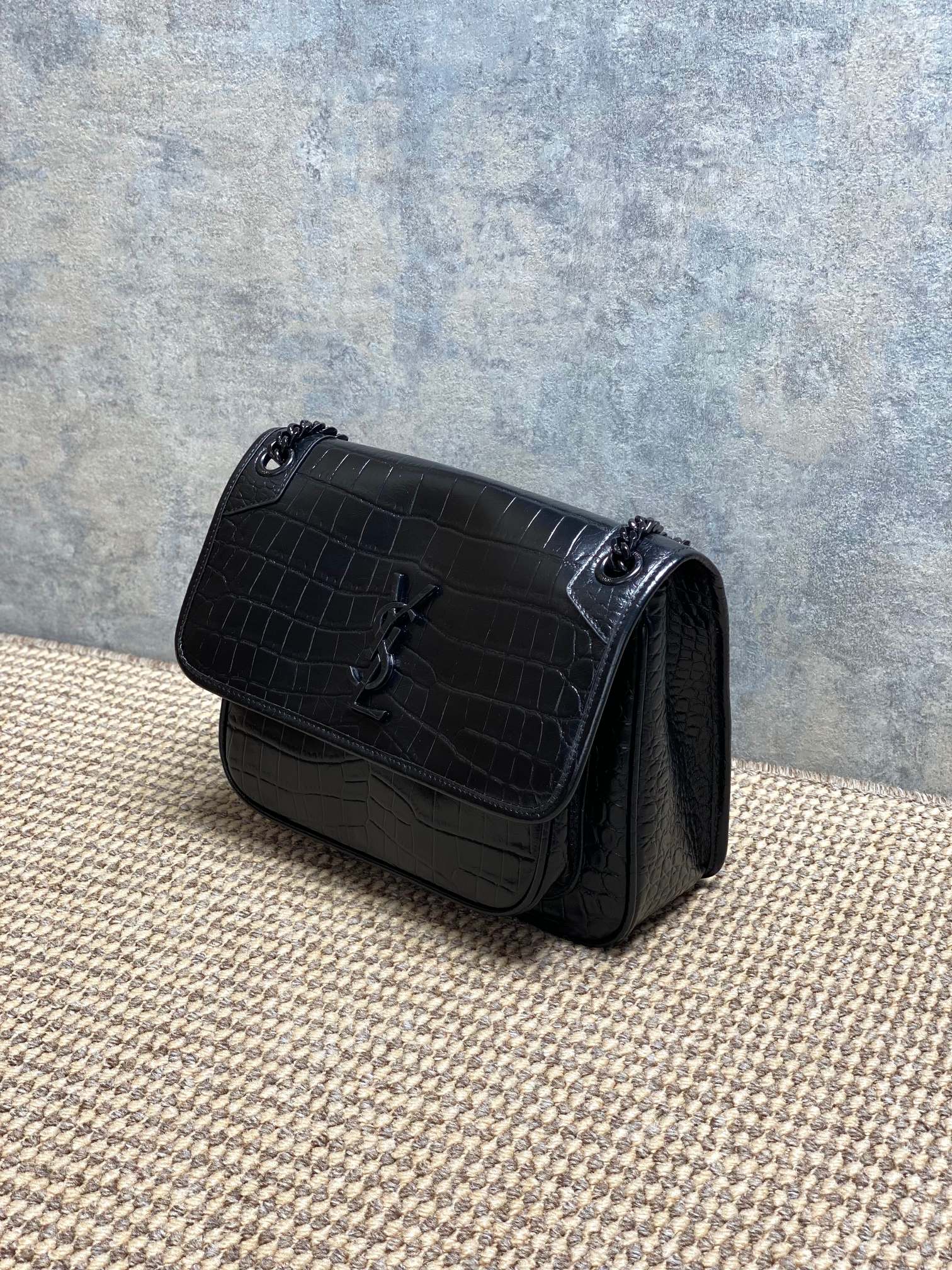 YSL Style Black Leather Top Handle Bag style reference detail image 2 from source 770771
