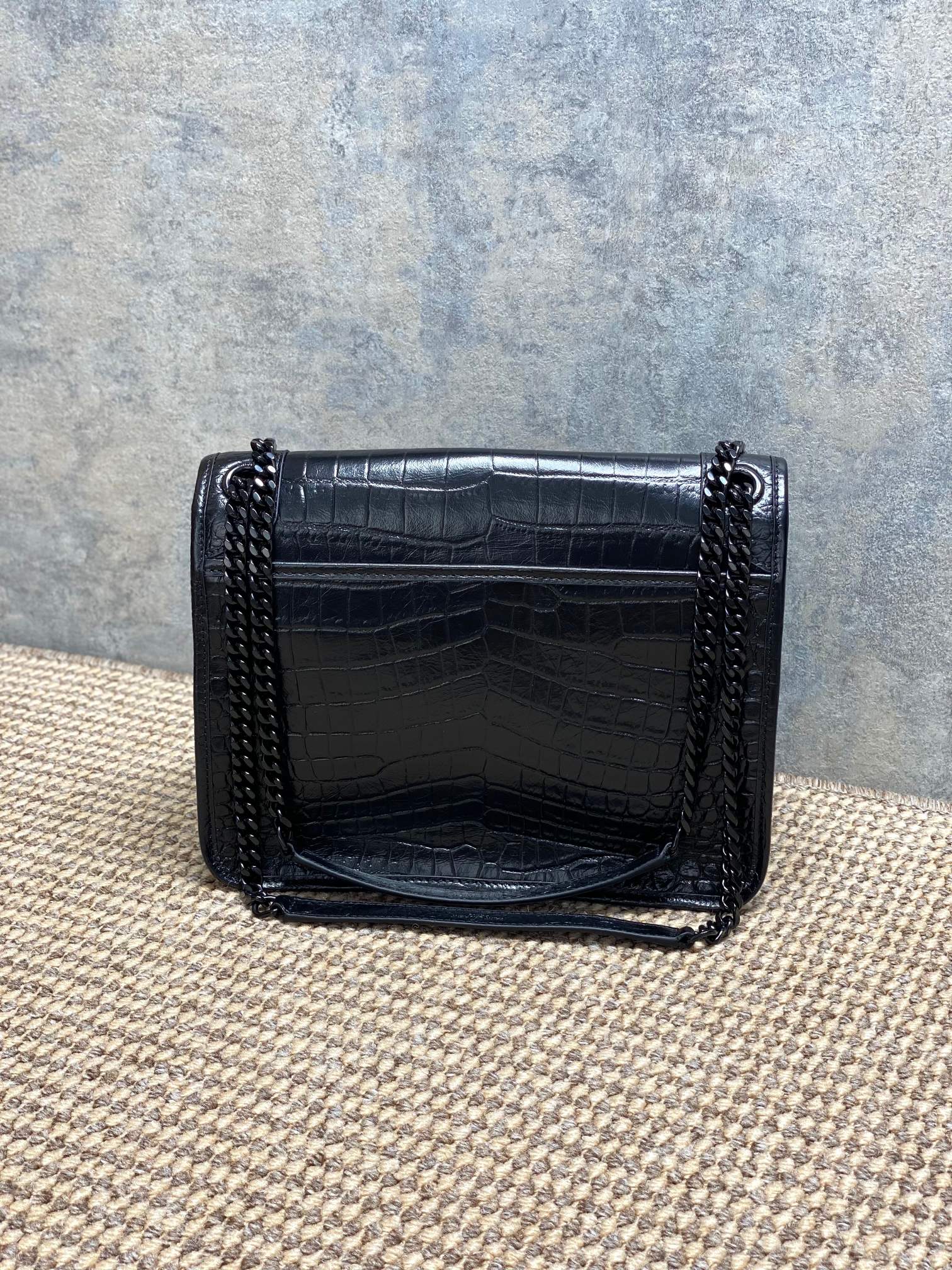 YSL Style Black Leather Top Handle Bag style reference detail image 3 from source 770771