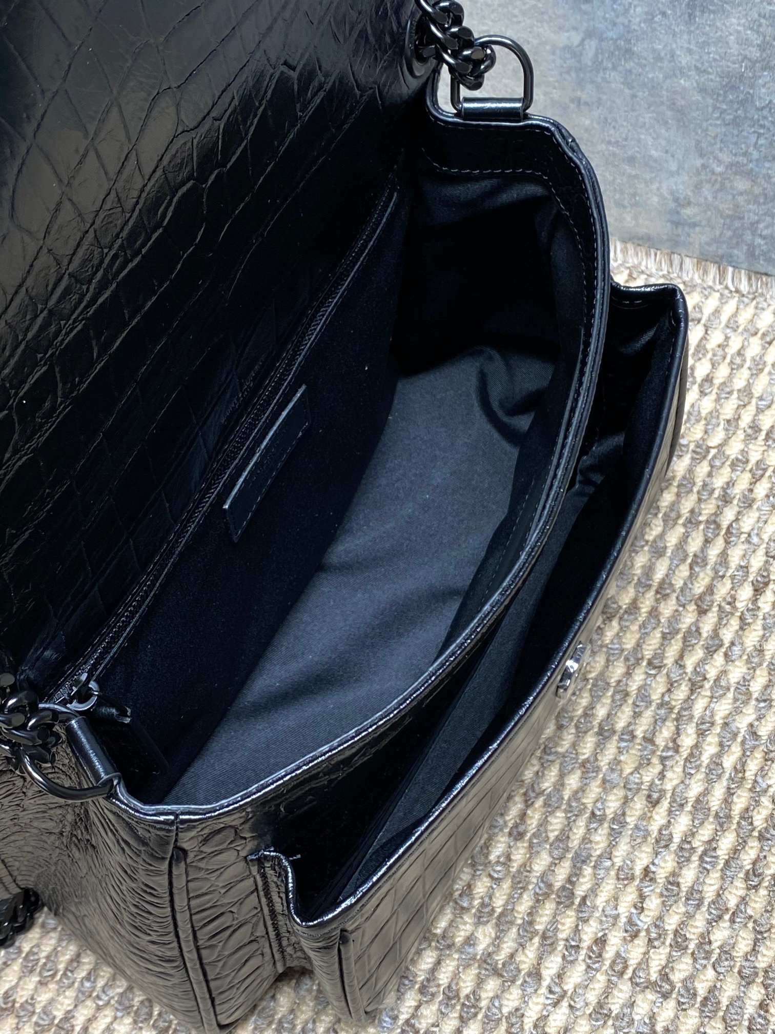 YSL Style Black Leather Top Handle Bag style reference detail image 9 from source 770771