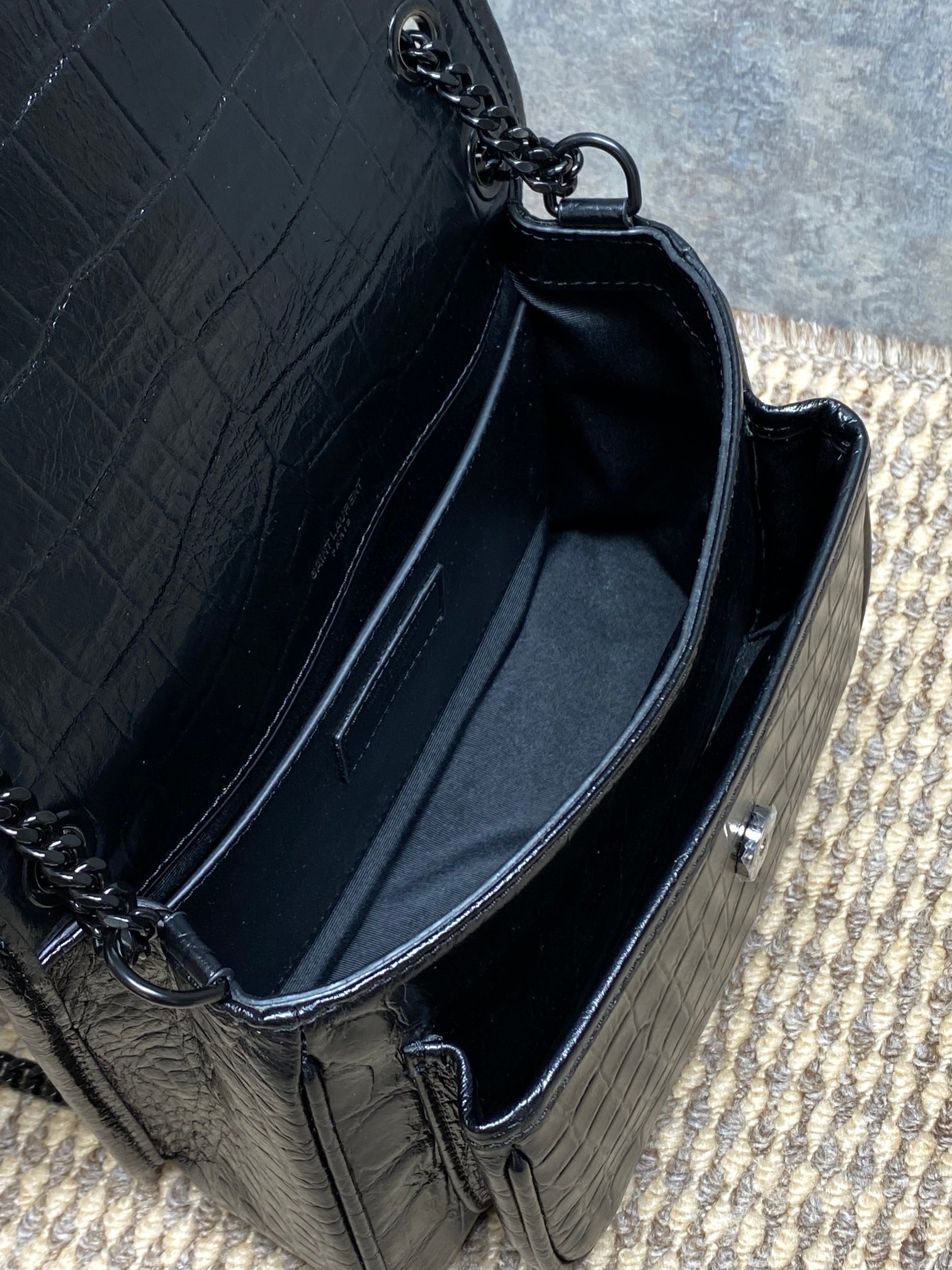 YSL Style Black Leather Top Handle Bag style reference detail image 9 from source 770772