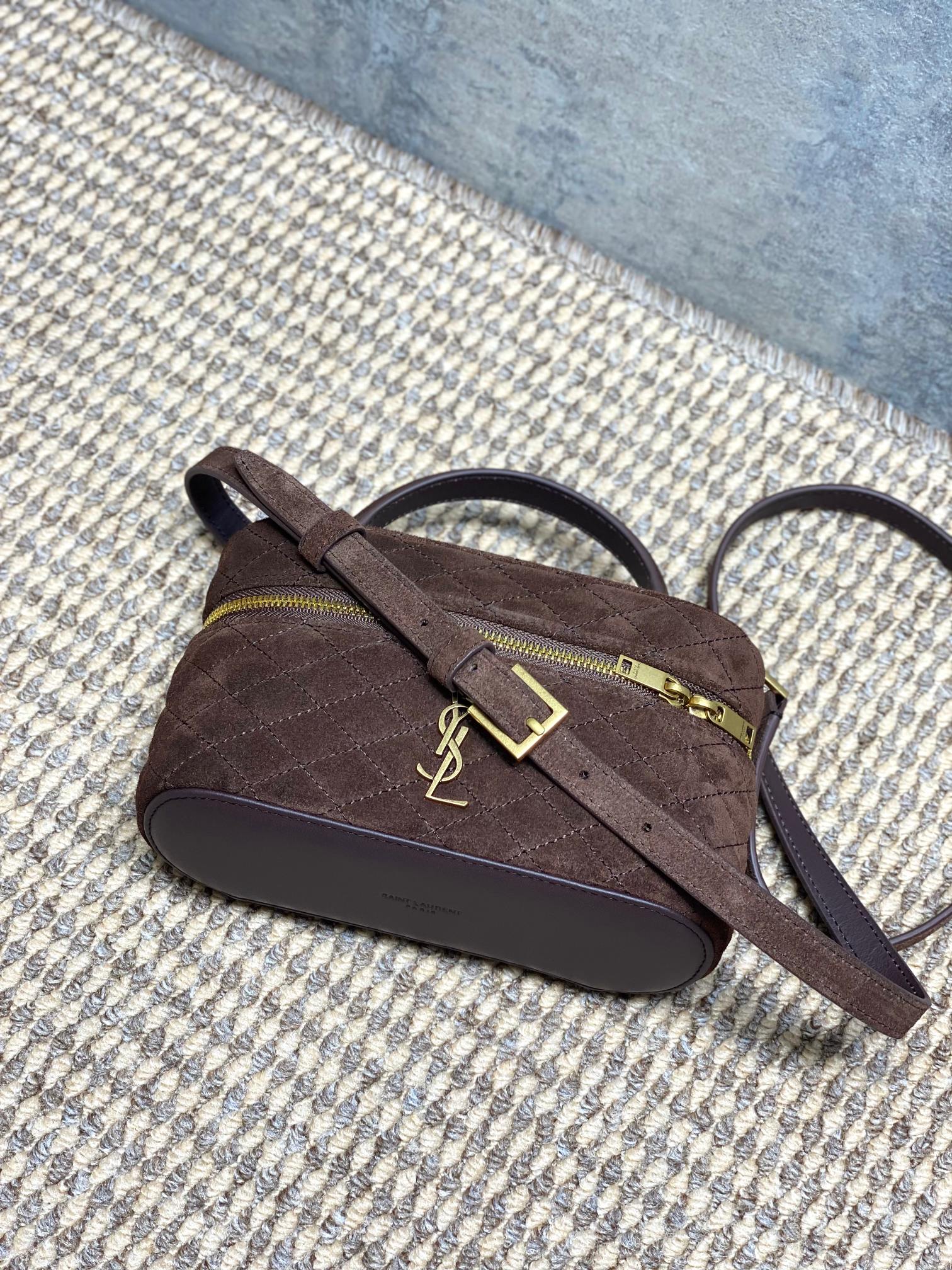 YSL Style Brown Leather Crossbody Bag style reference detail image 5 from source 770769