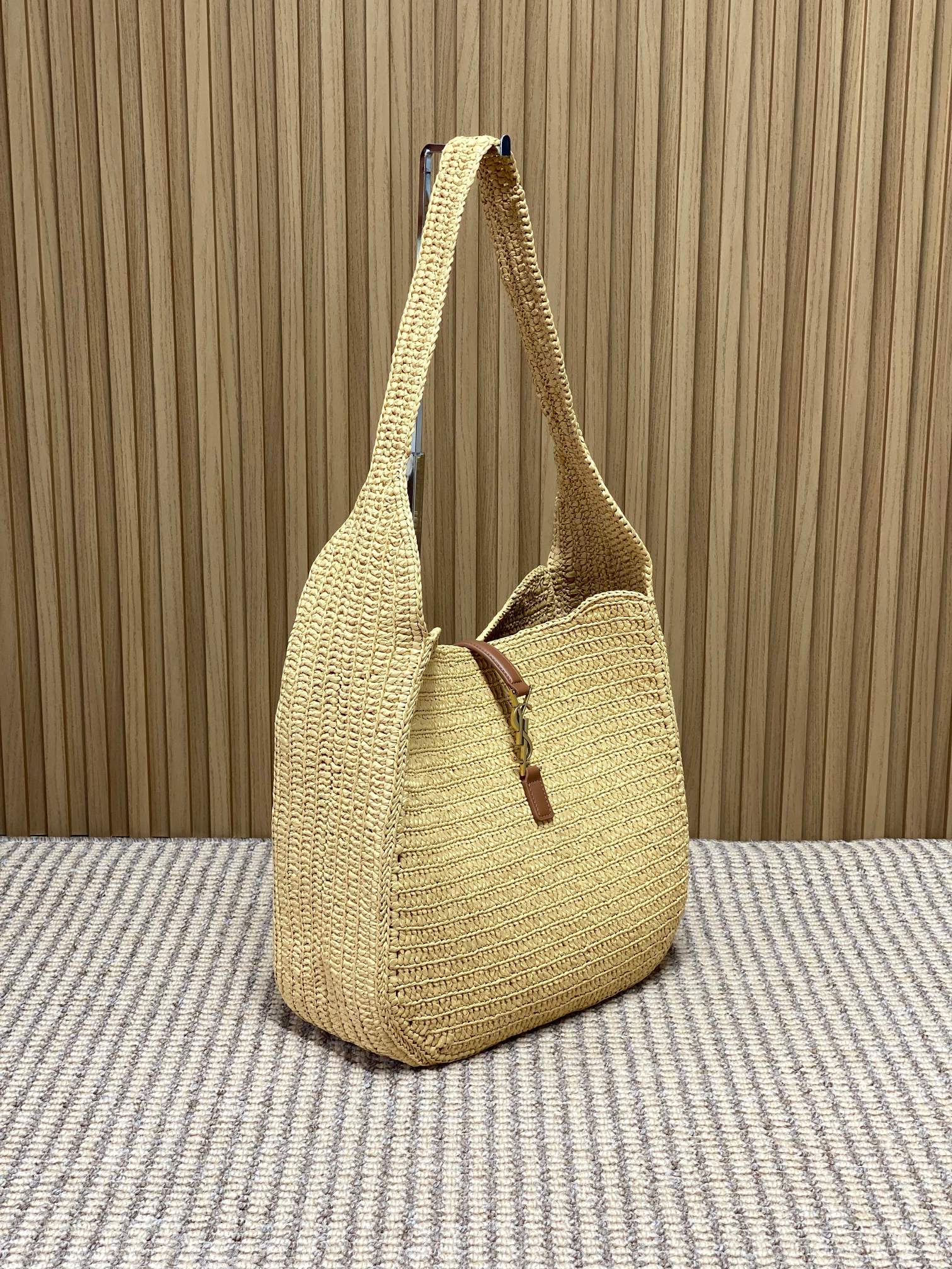 YSL Raffia Hobo Shoulder Bag