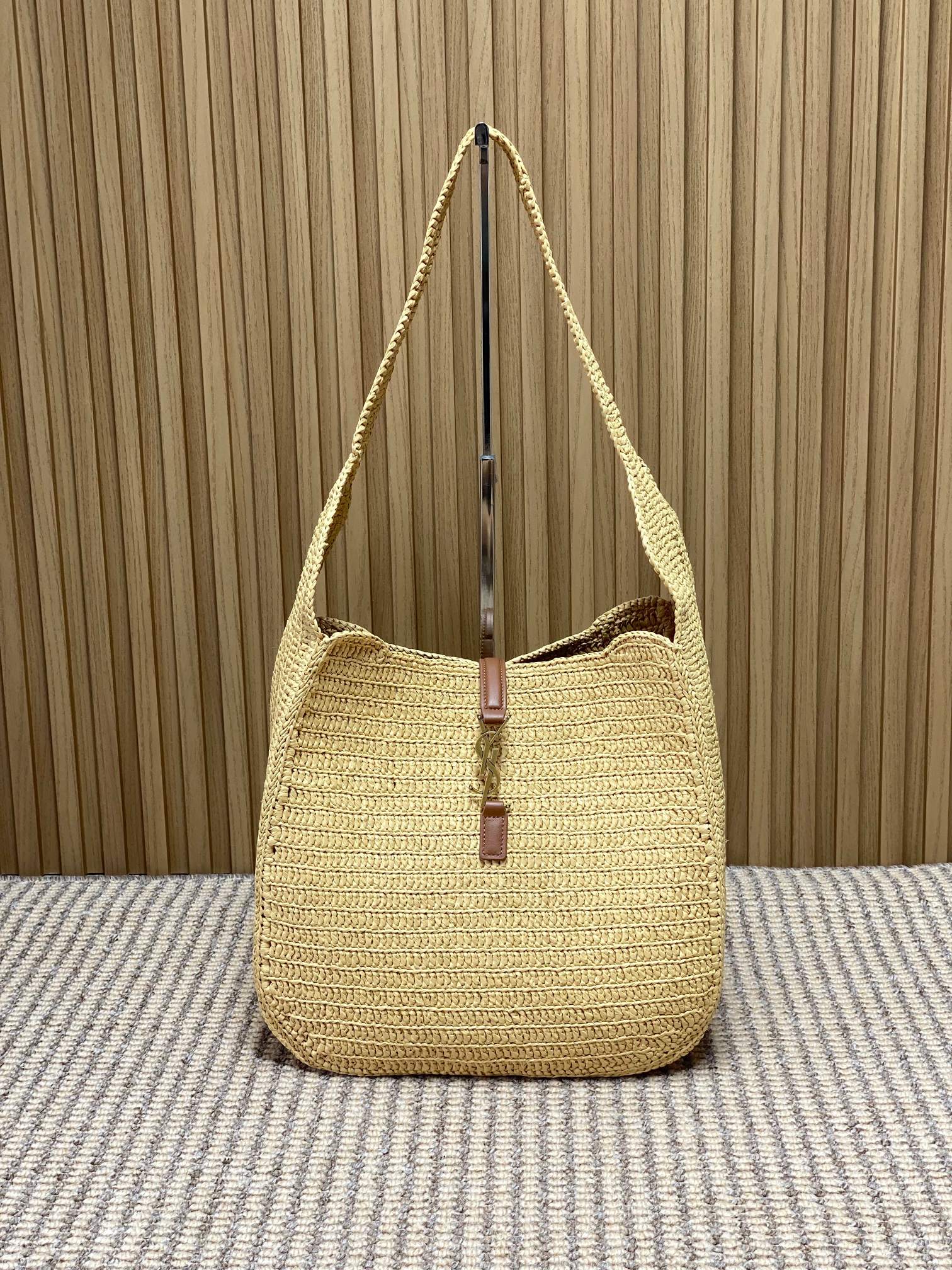 YSL Raffia Hobo Shoulder Bag