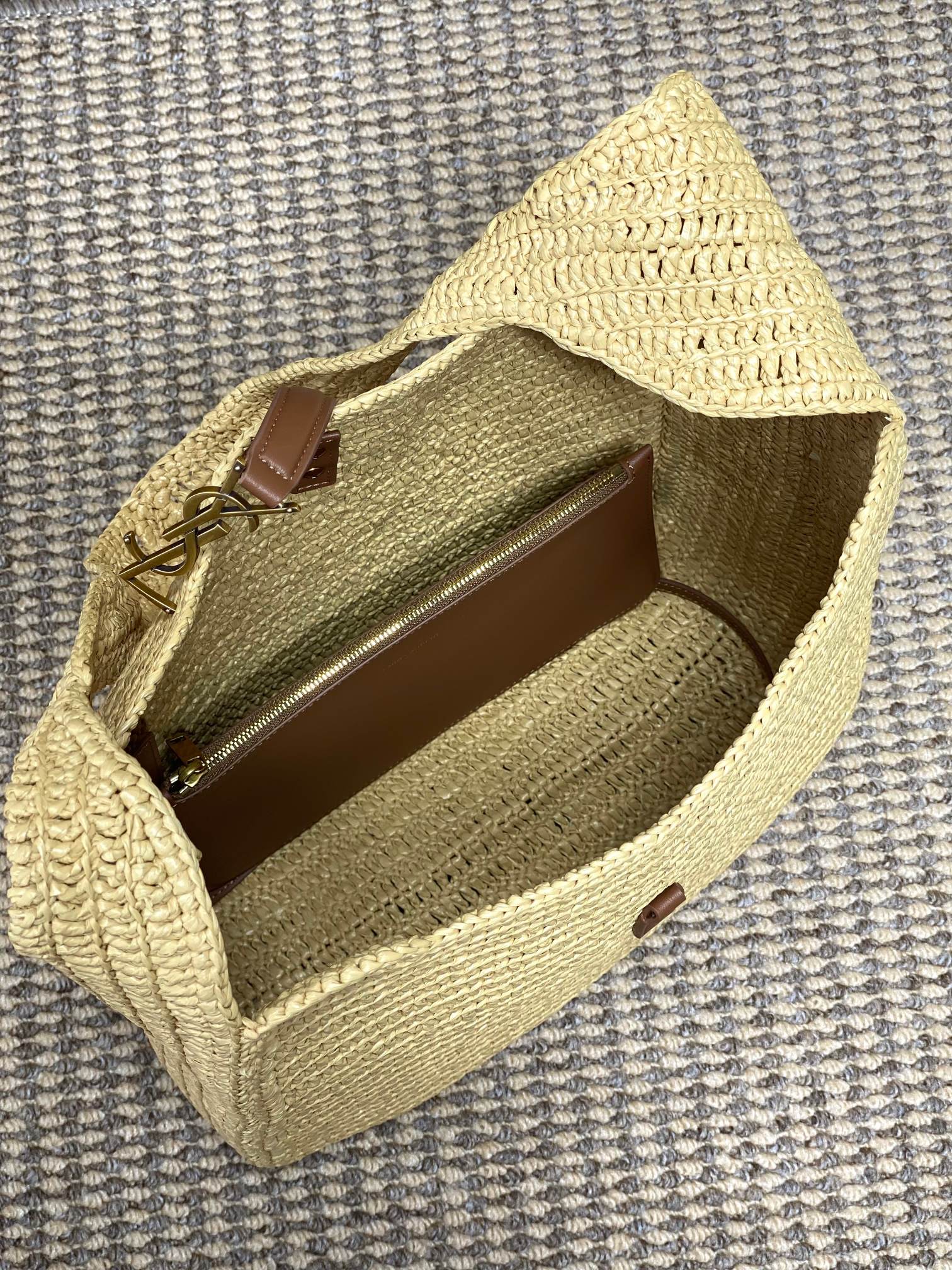 YSL Raffia Hobo Shoulder Bag