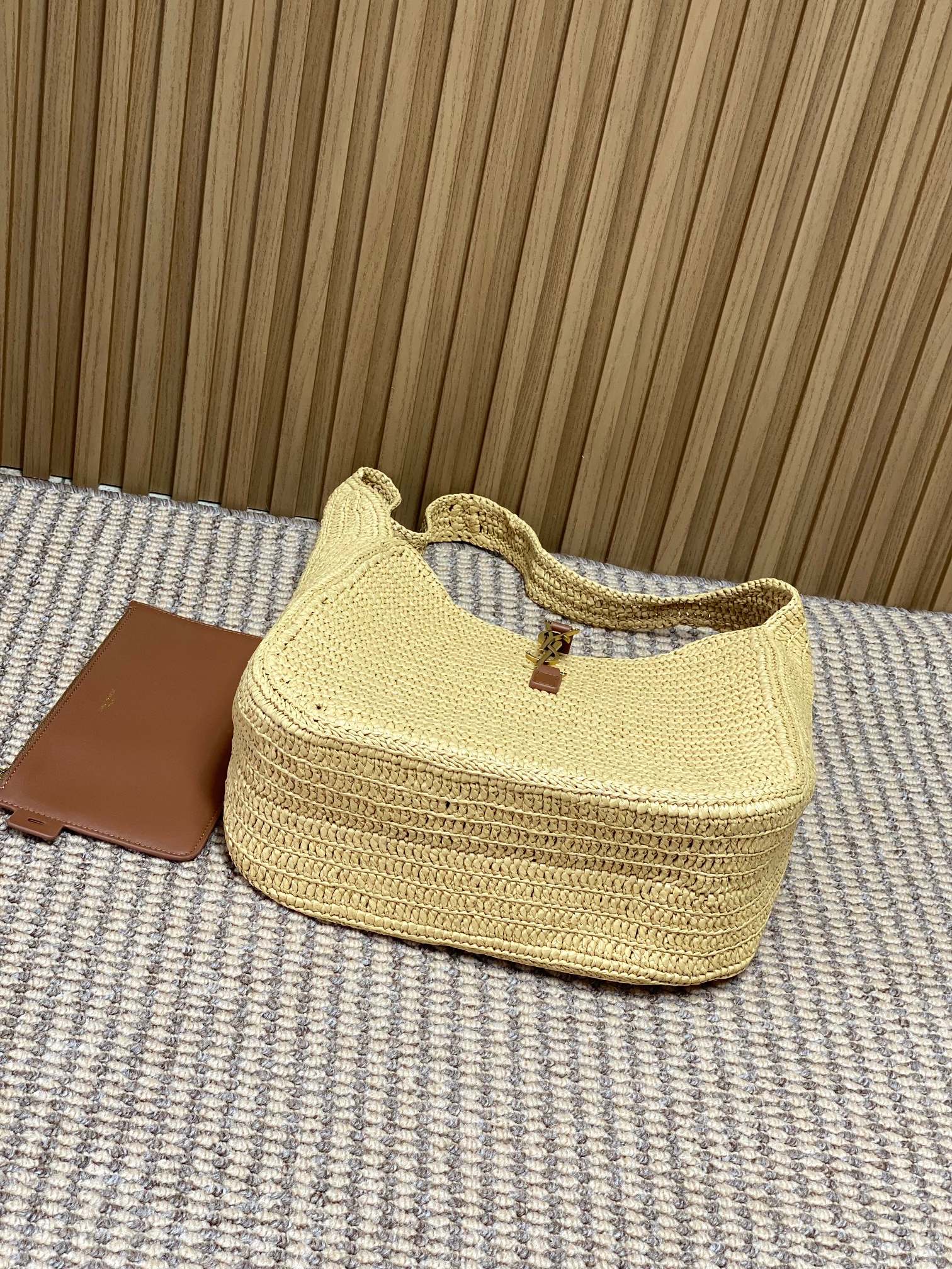 YSL Raffia Hobo Shoulder Bag