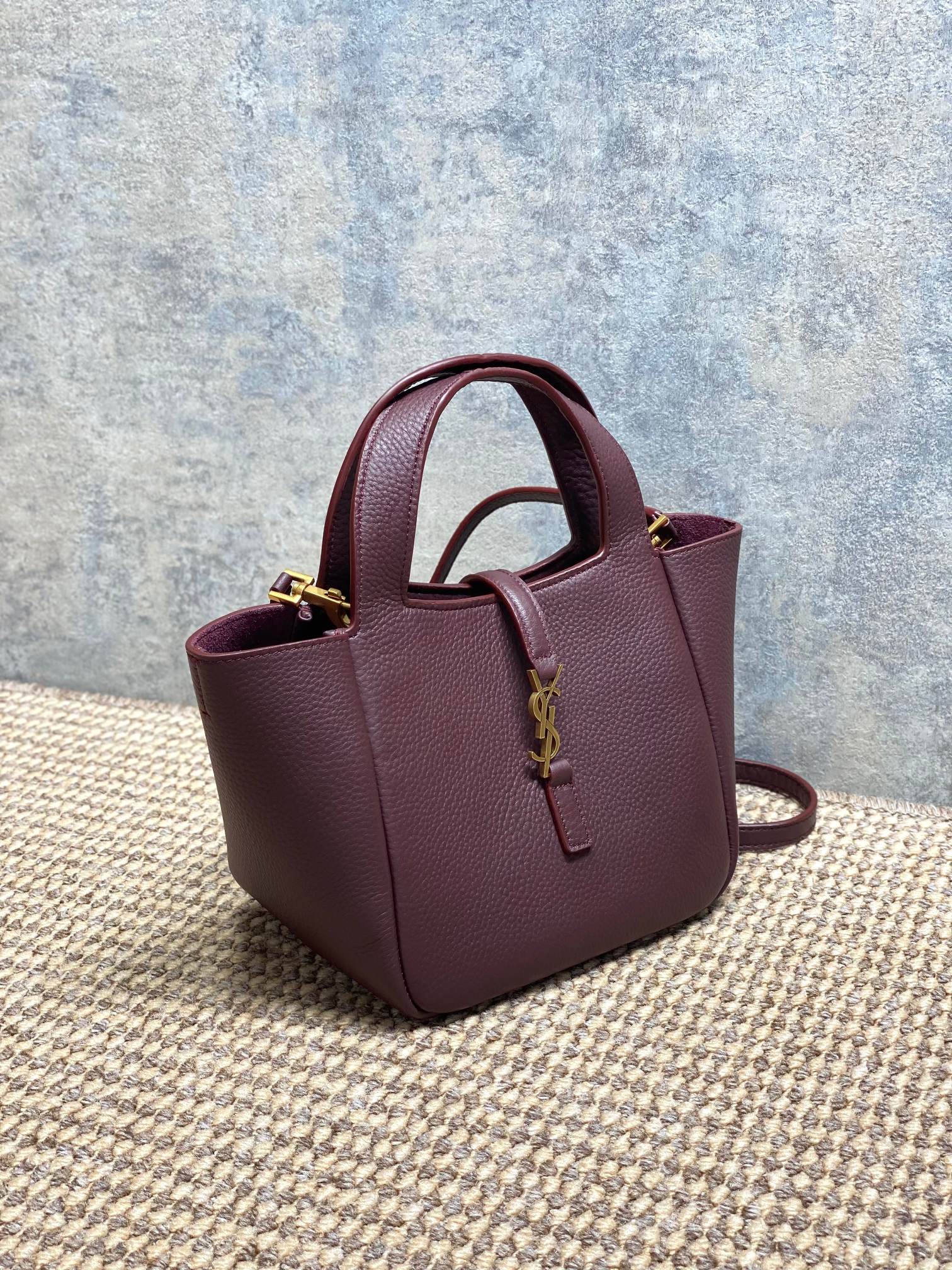 YSL Grained Leather Mini Tote Handbag