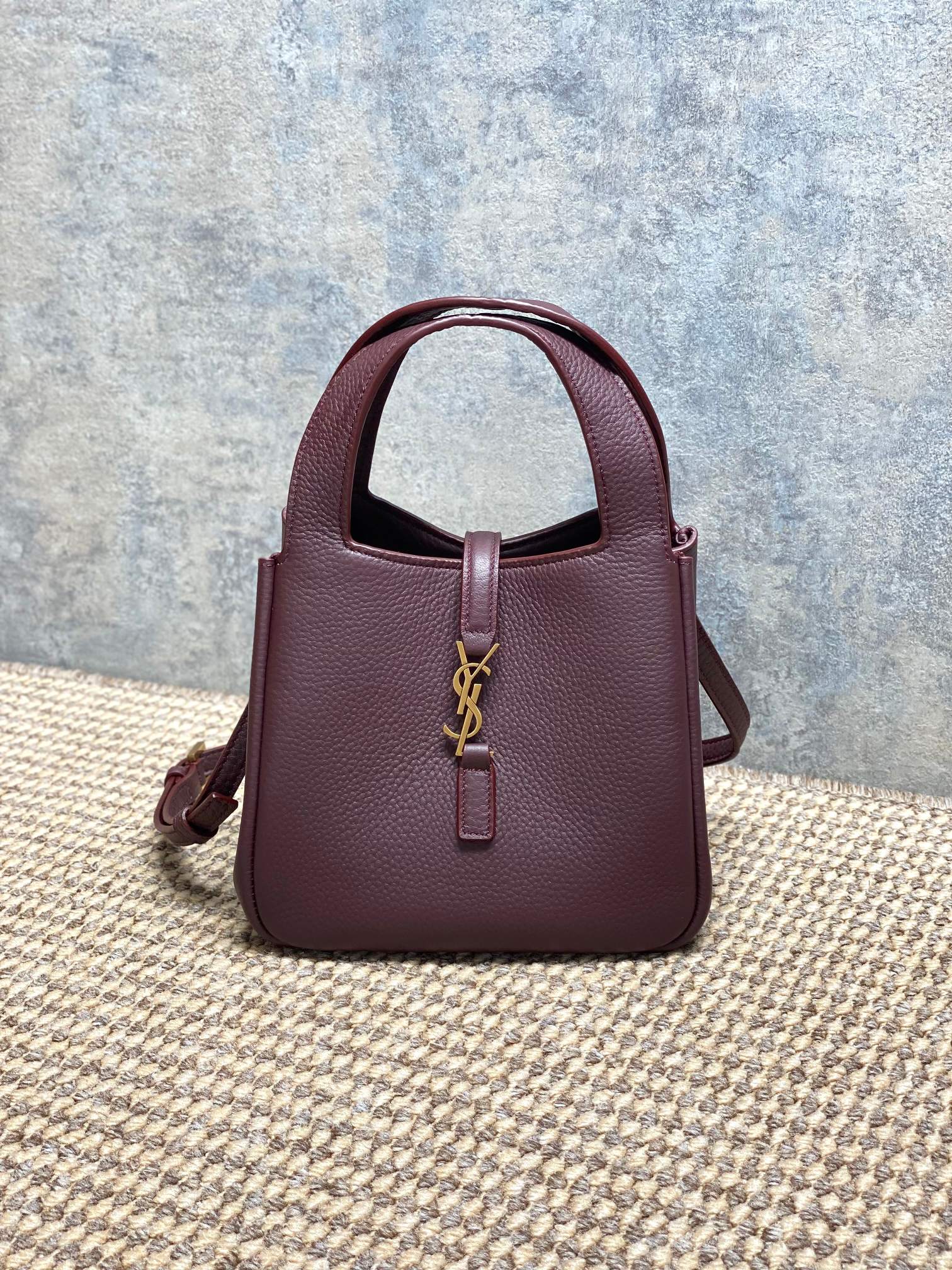 YSL Grained Leather Mini Tote Handbag