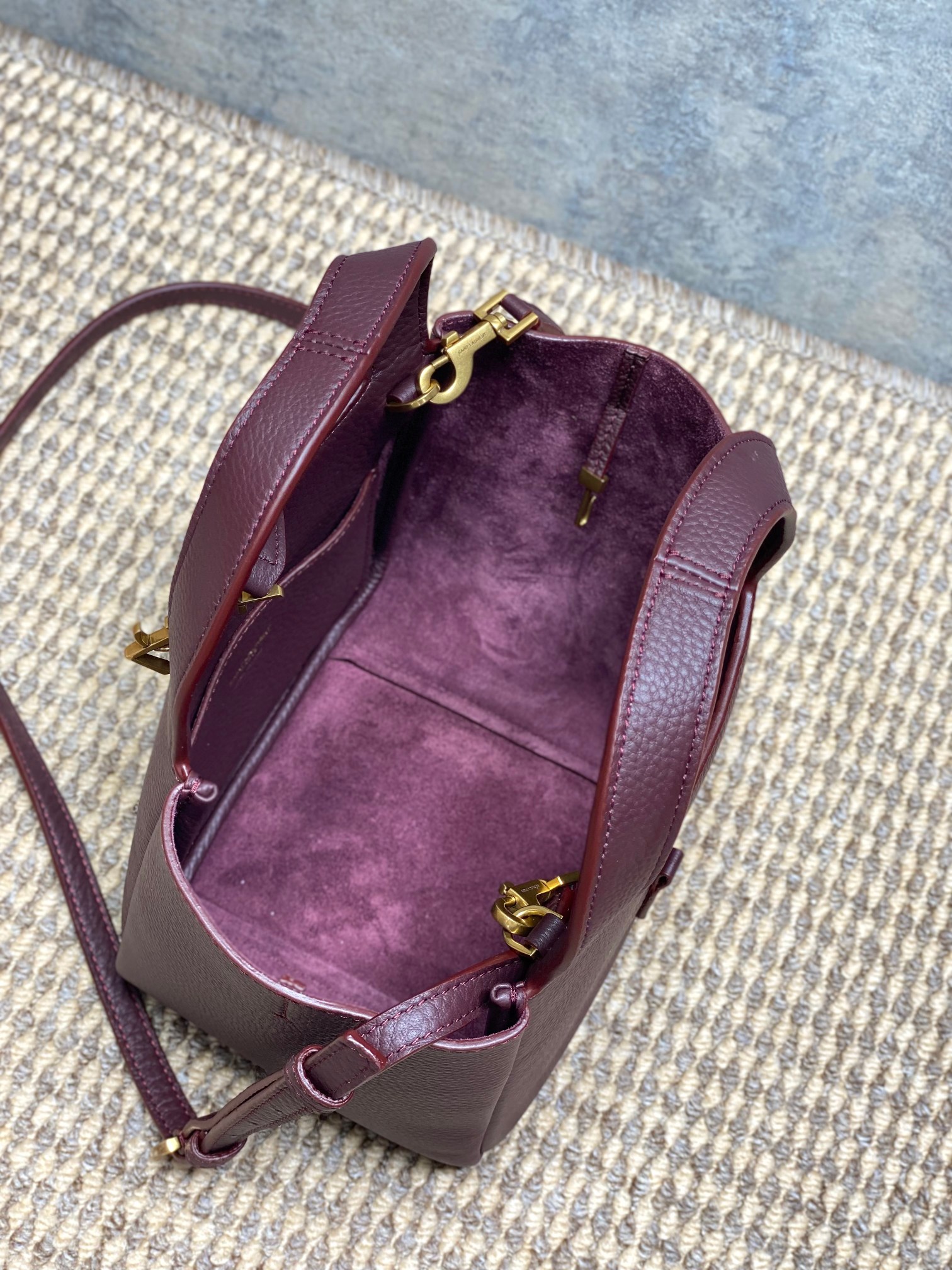 YSL Grained Leather Mini Tote Handbag