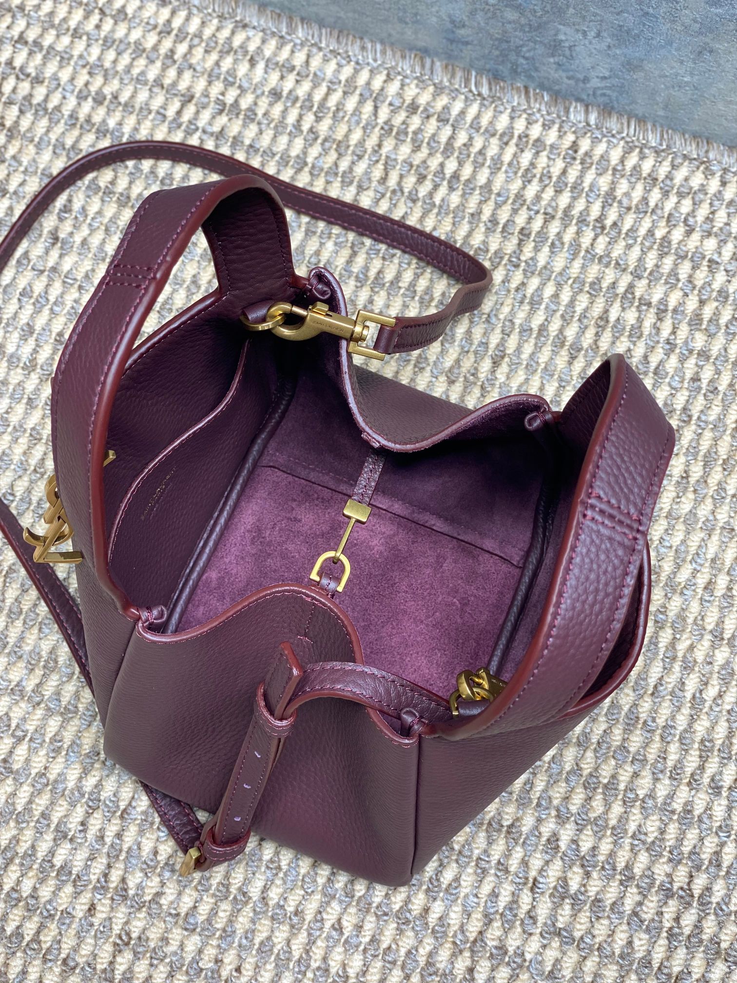 YSL Grained Leather Mini Tote Handbag