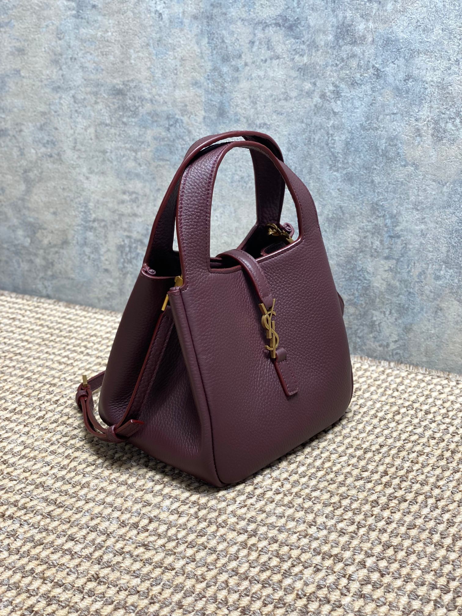YSL Grained Leather Mini Tote Handbag