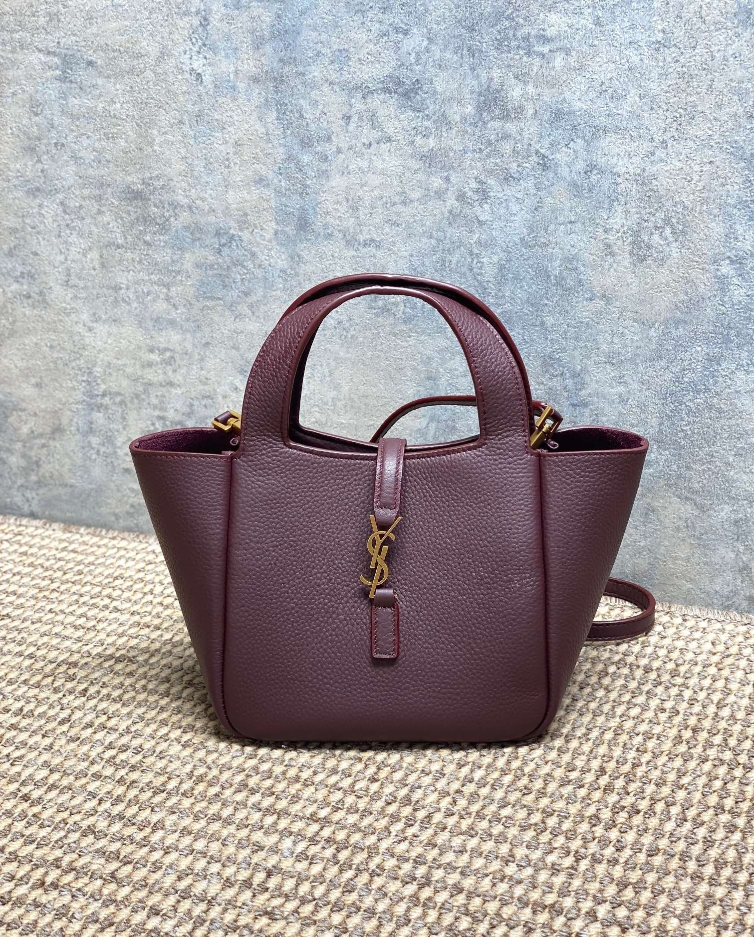 YSL Grained Leather Mini Tote Handbag