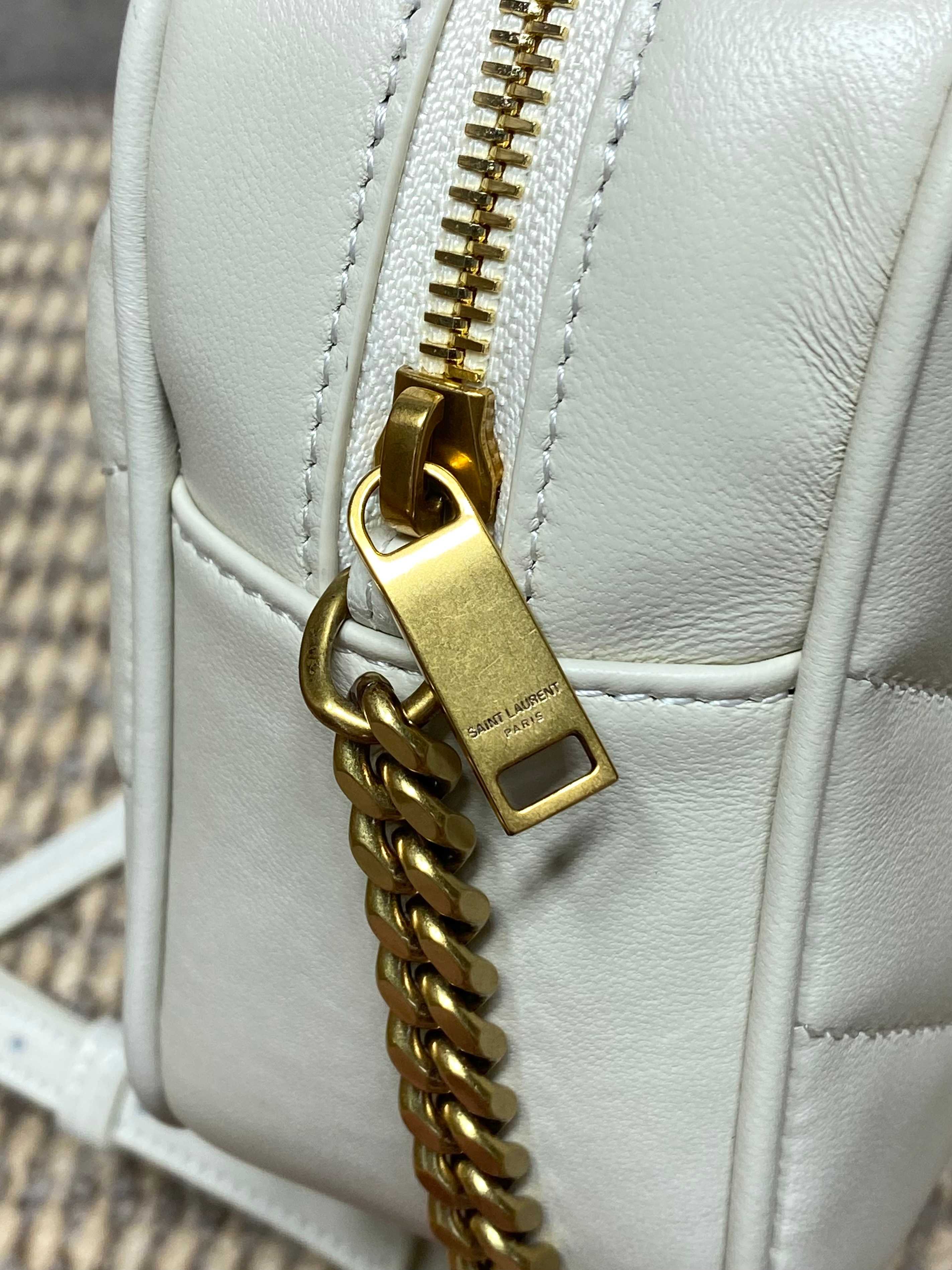 YSL V-Quilted Leather Camera Crossbody Bag