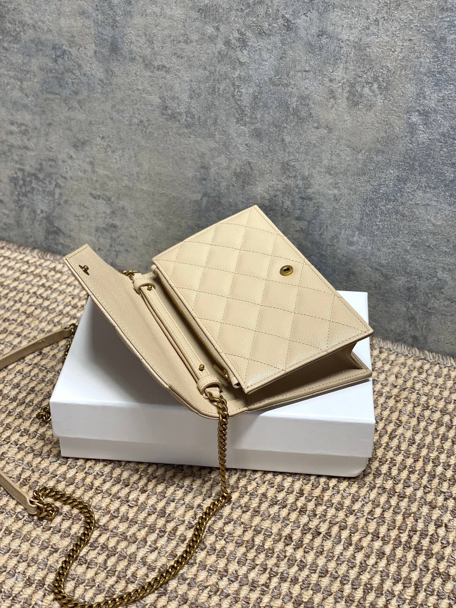 YSL Cassandre Quilted Chain Wallet bag
