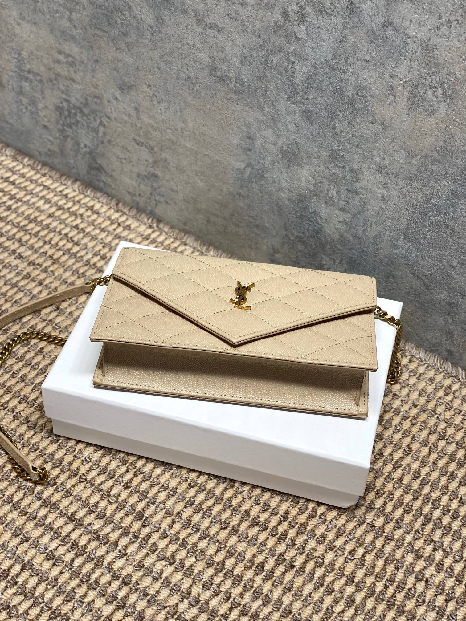 YSL Cassandre Quilted Chain Wallet bag